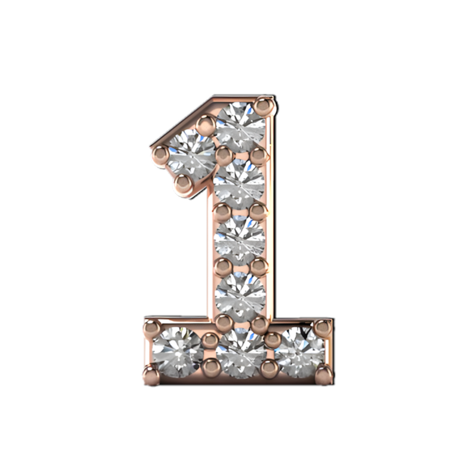 Slider Pave Number 1 Charm