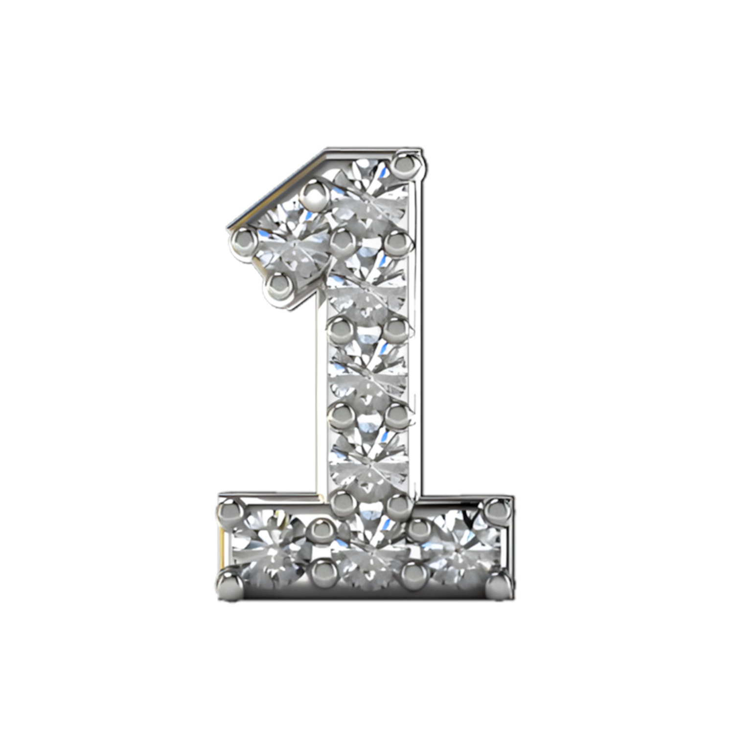 Slider Pave Number 1 Charm