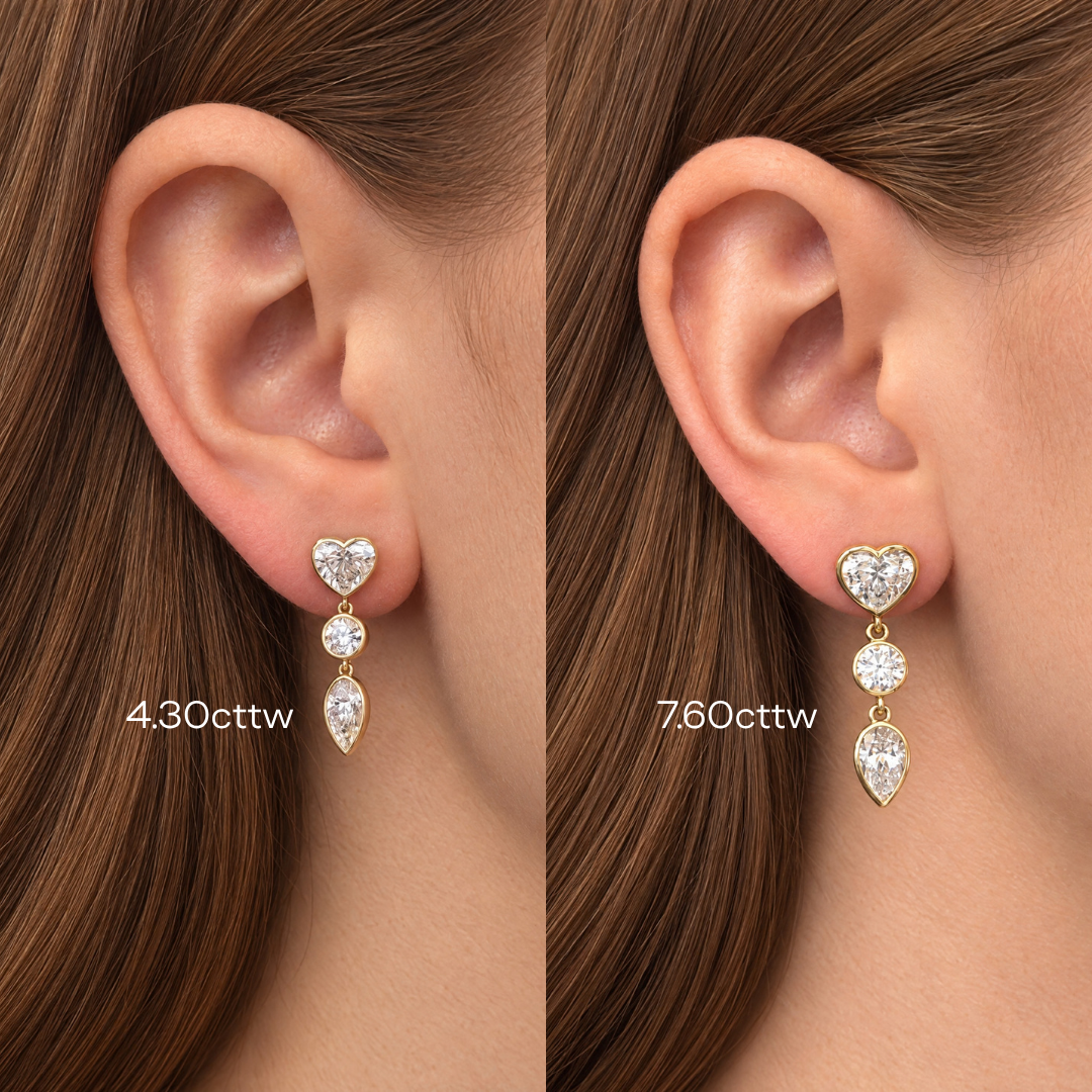 Coco Lab Diamond Mixed Shape Drop Earrings