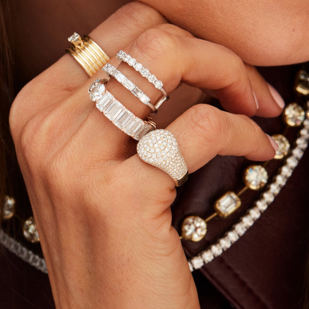 Domed Pave Pinky Ring