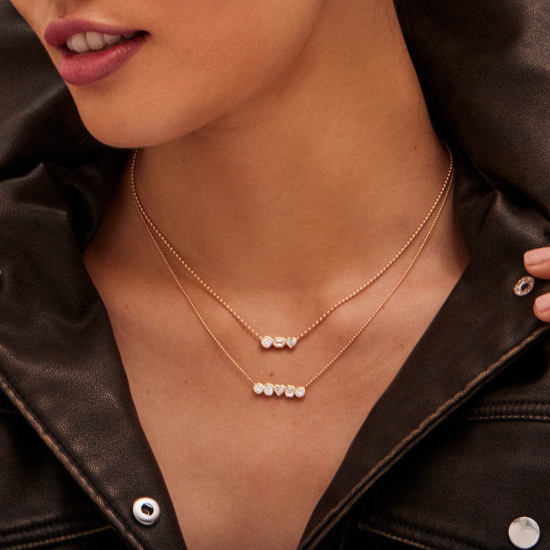 Bezel cut diamond clearance necklace