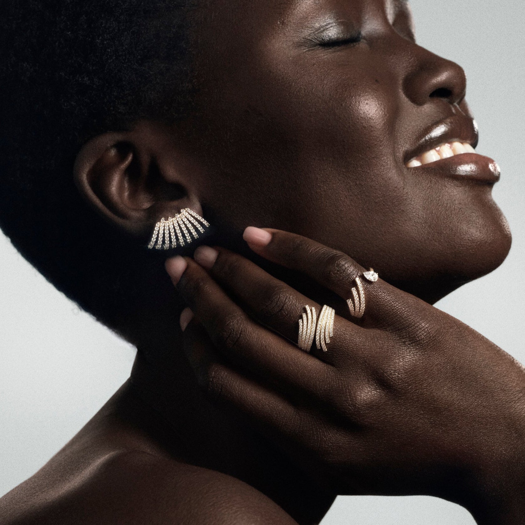 Astrid Diamond and Gold Crawler Earring
