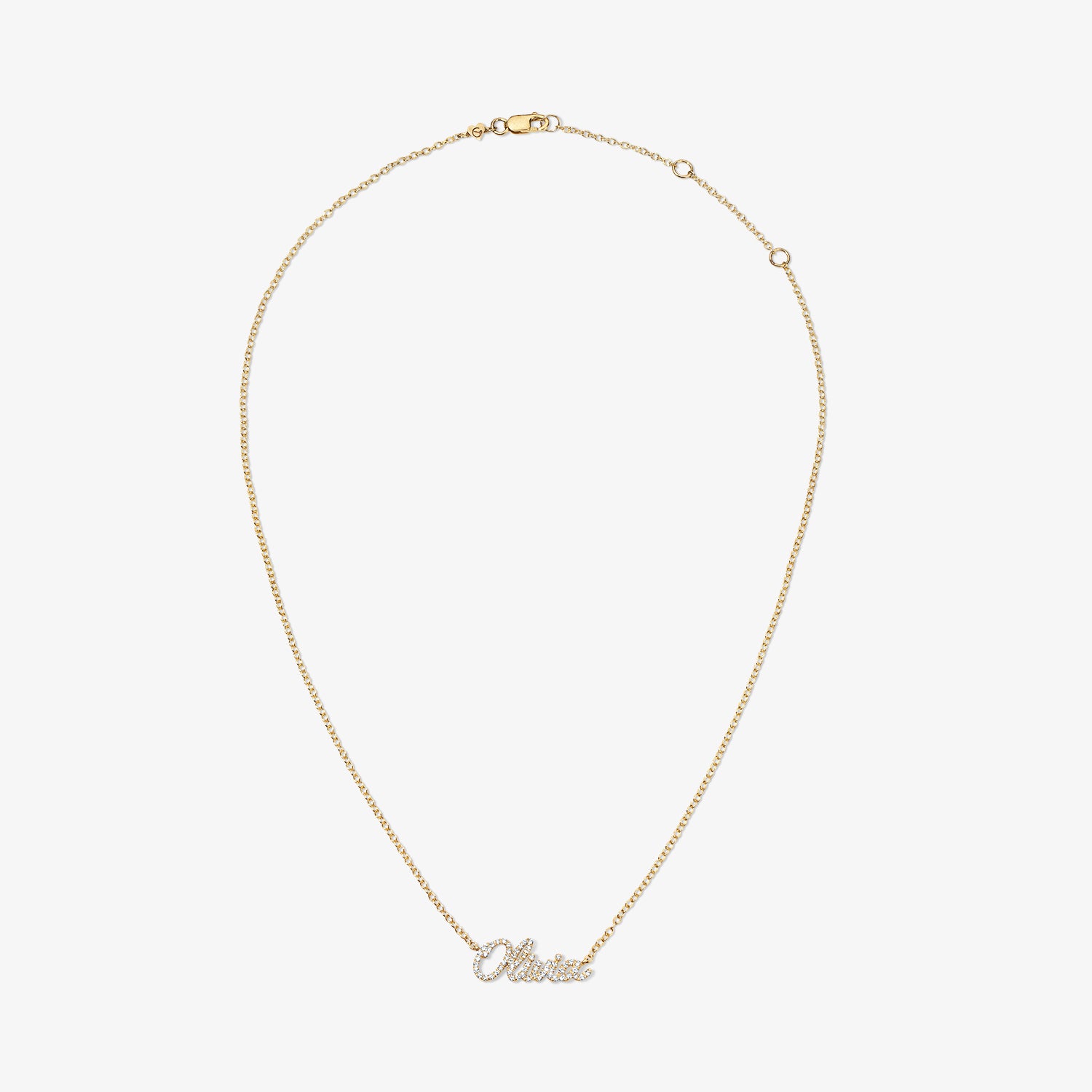 Pave Signature Script Necklace