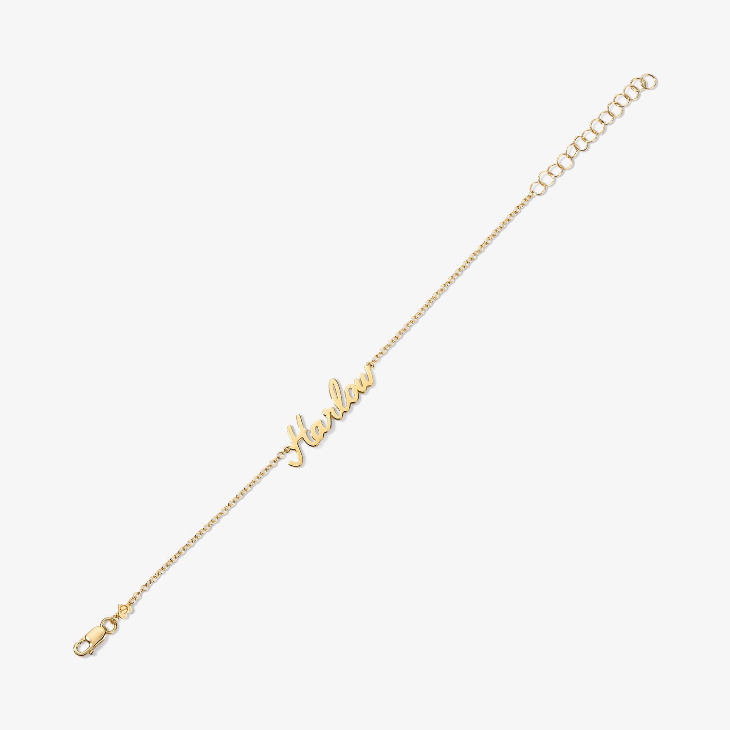 Gold Signature Script Bracelet
