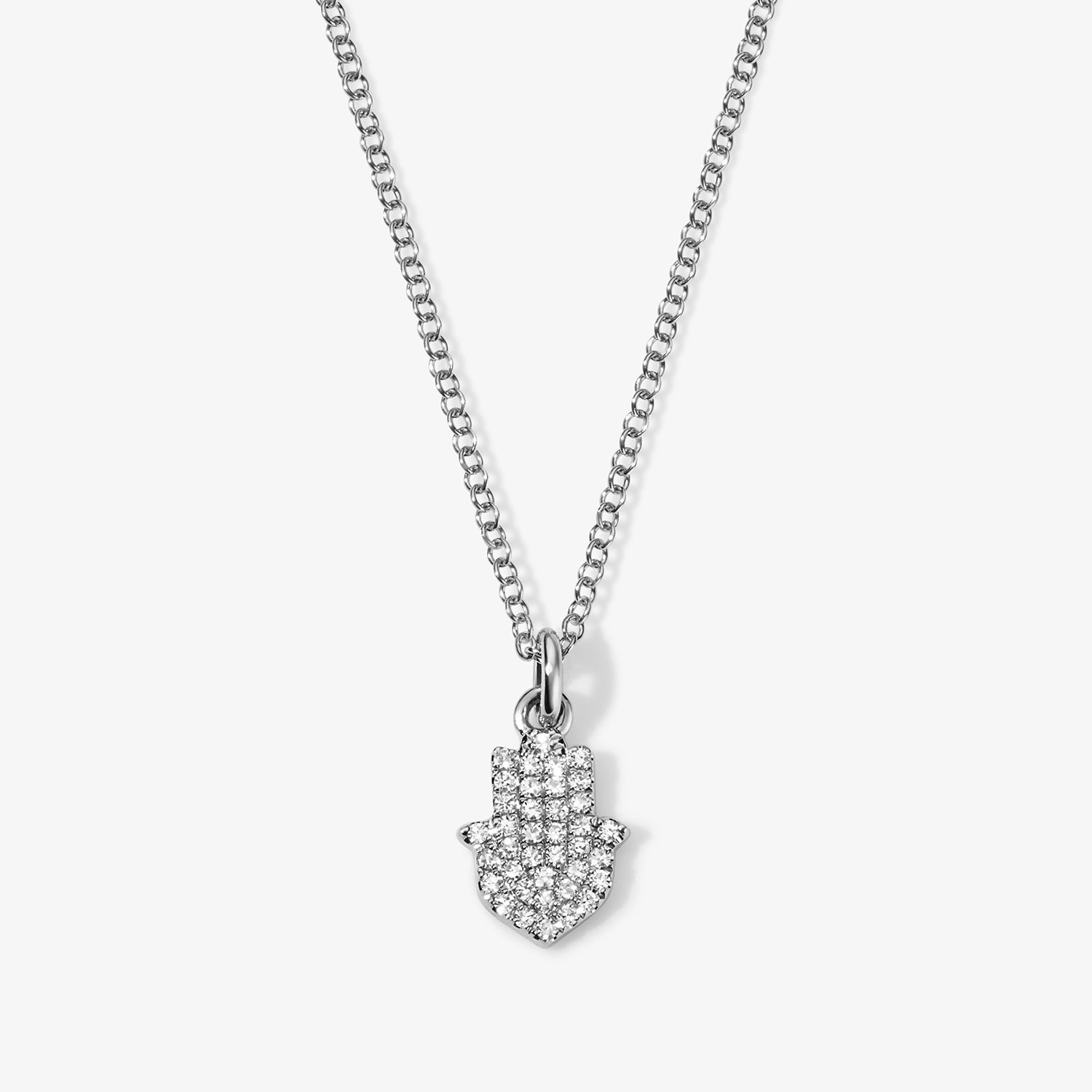 Mini Token Pave Hamsa Necklace | Stephanie Gottlieb
