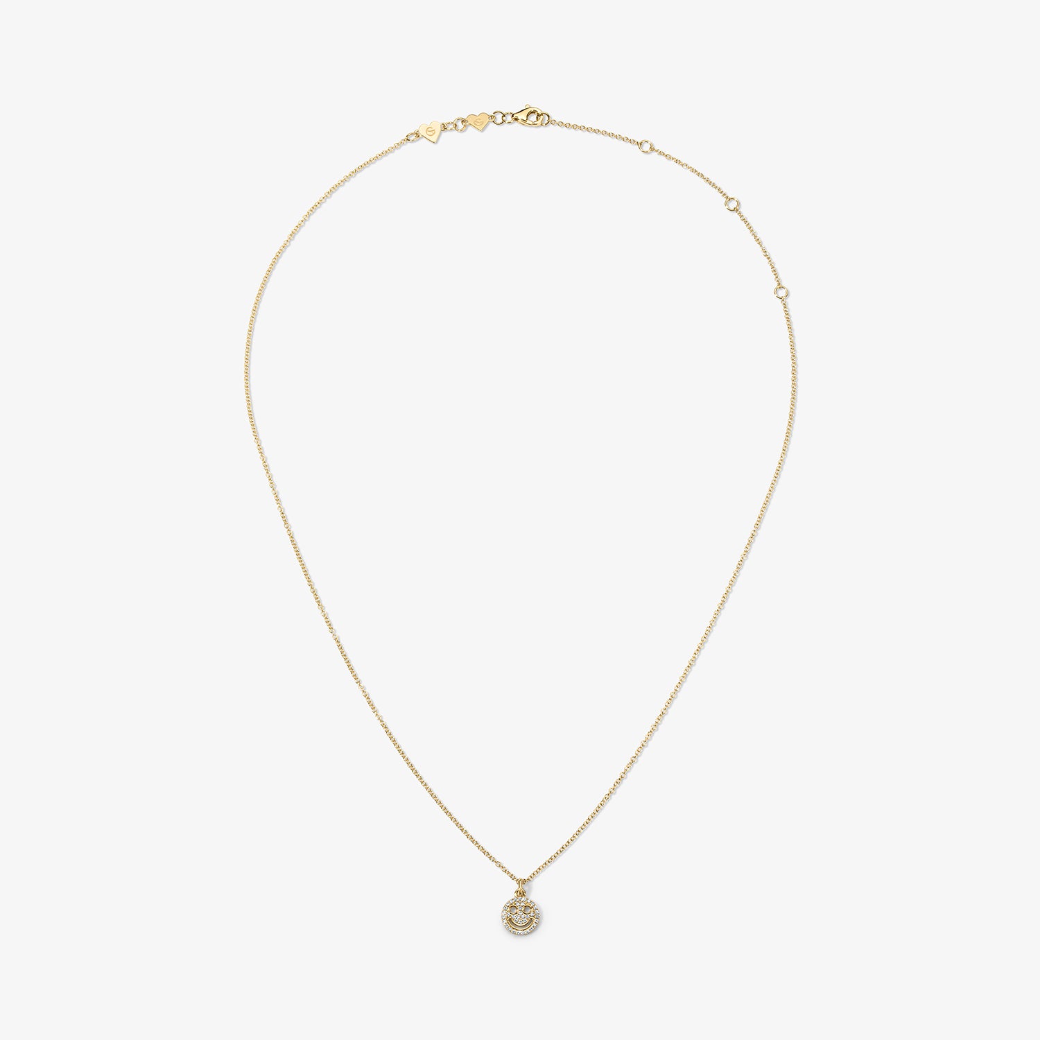Mini Token Pave Smiley Face Necklace