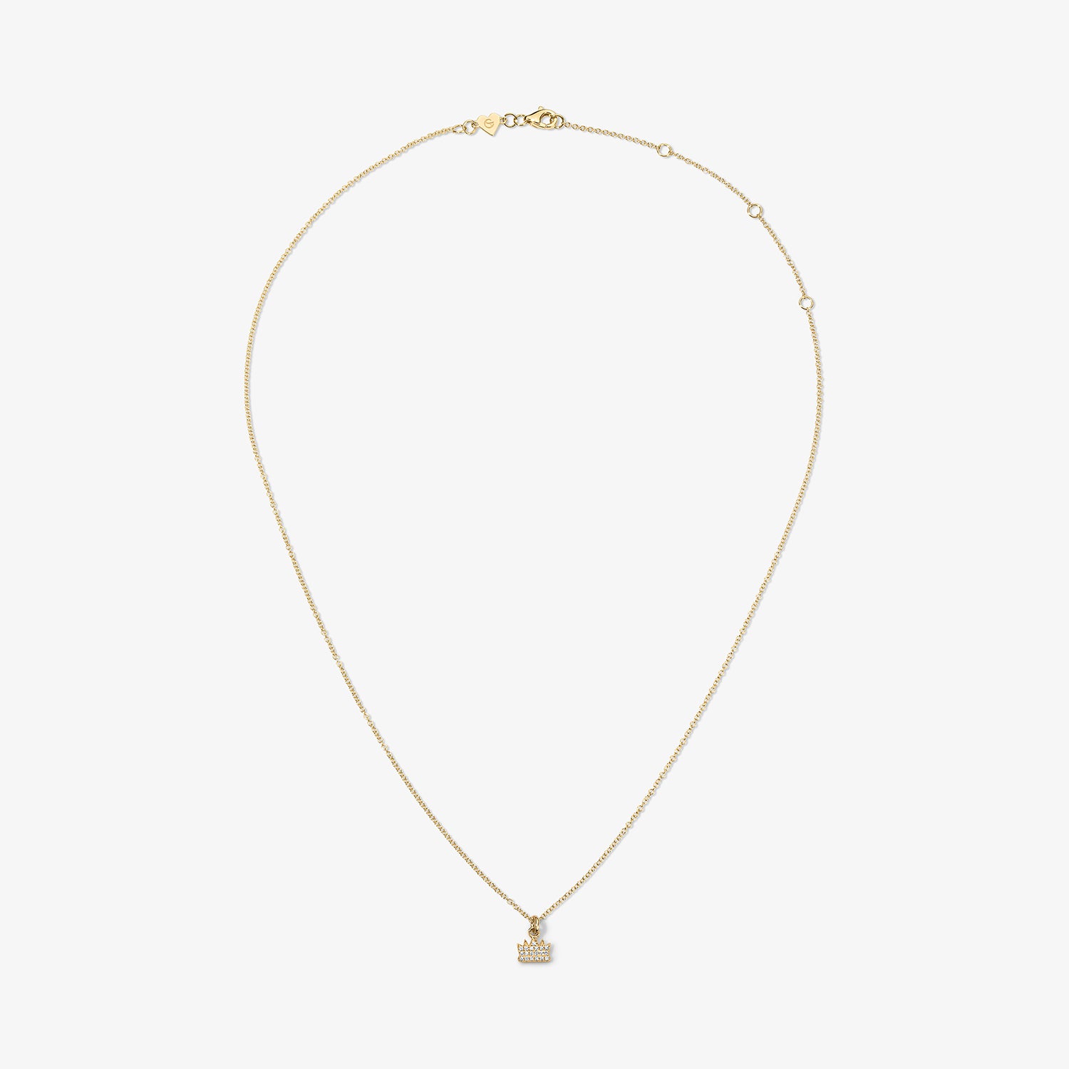 Mini Token Pave Crown Necklace