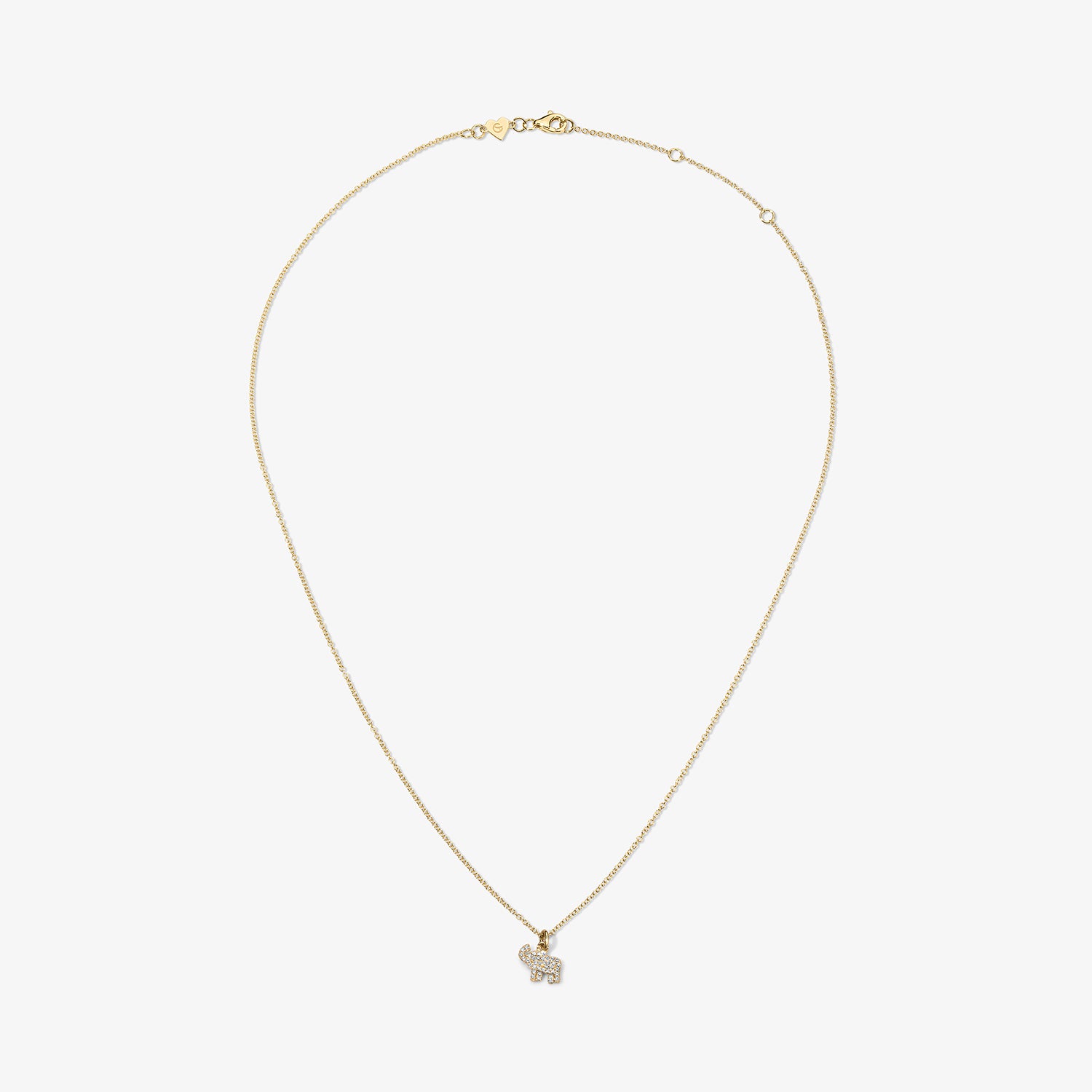 Mini Token Pave Elephant Necklace