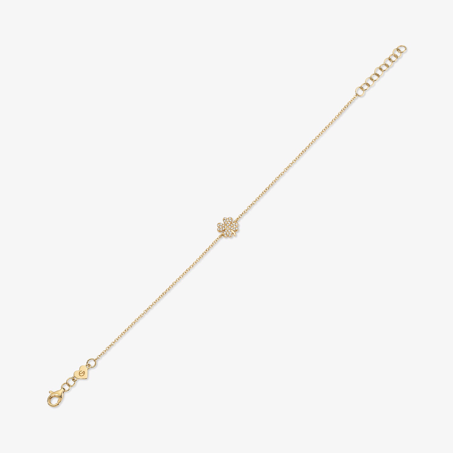 Mini Token Pave Four Leaf Clover Bracelet