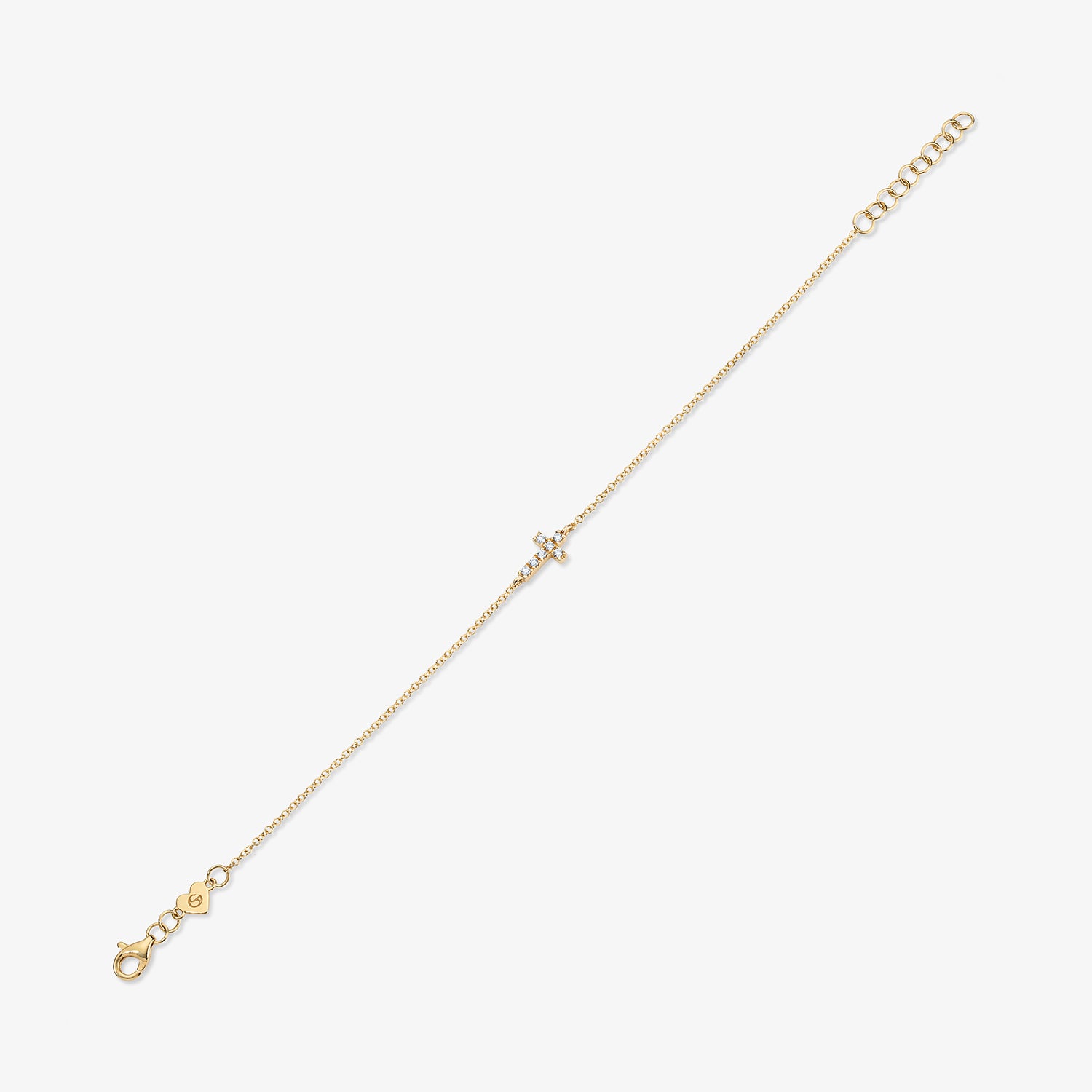 Mini Token Pave Cross Bracelet