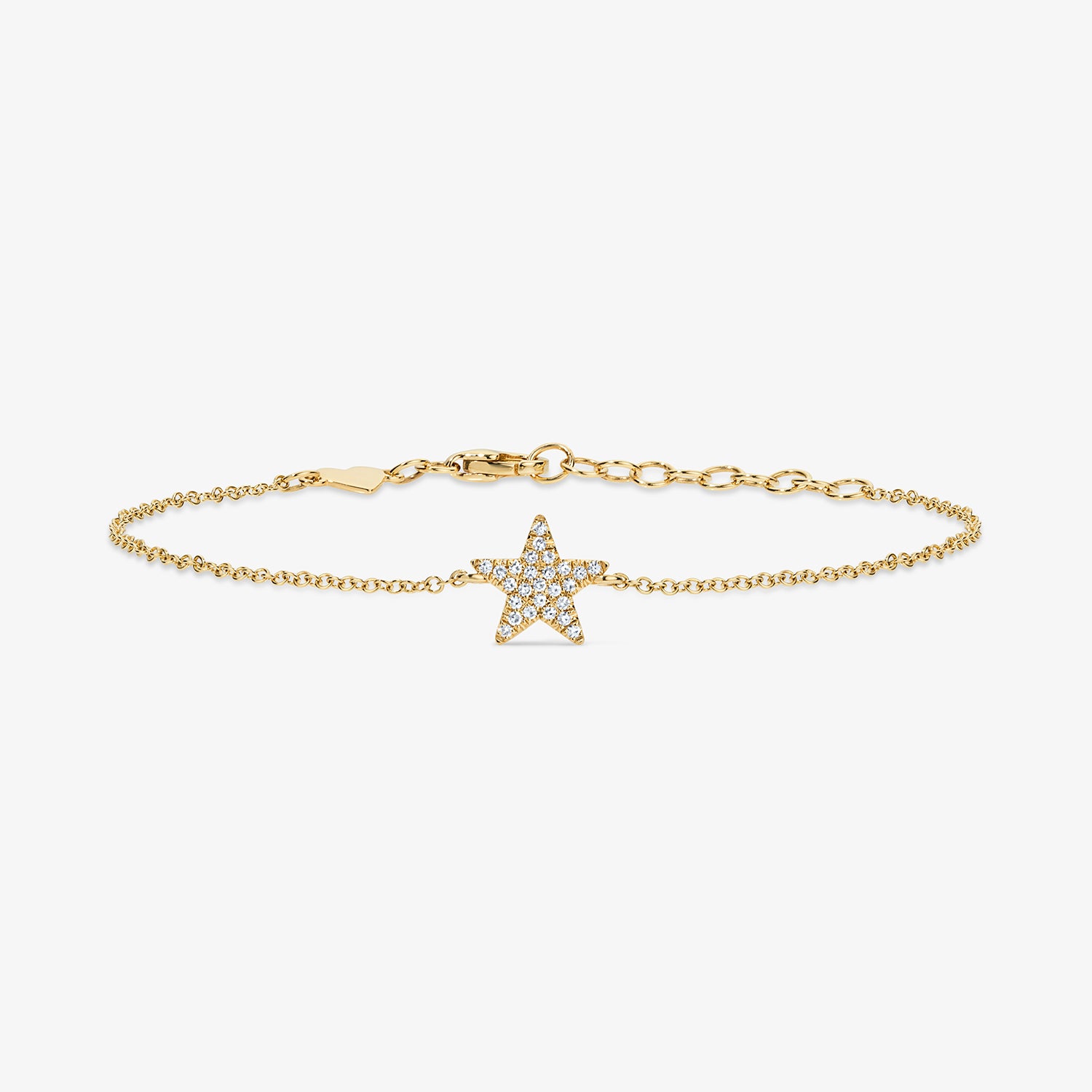 Mini Token Pave Star Bracelet 14K Yellow Gold