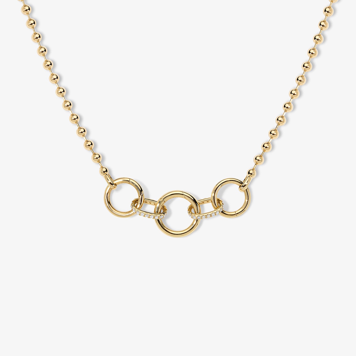 Cleo Ball Chain Necklace with Push Clasps