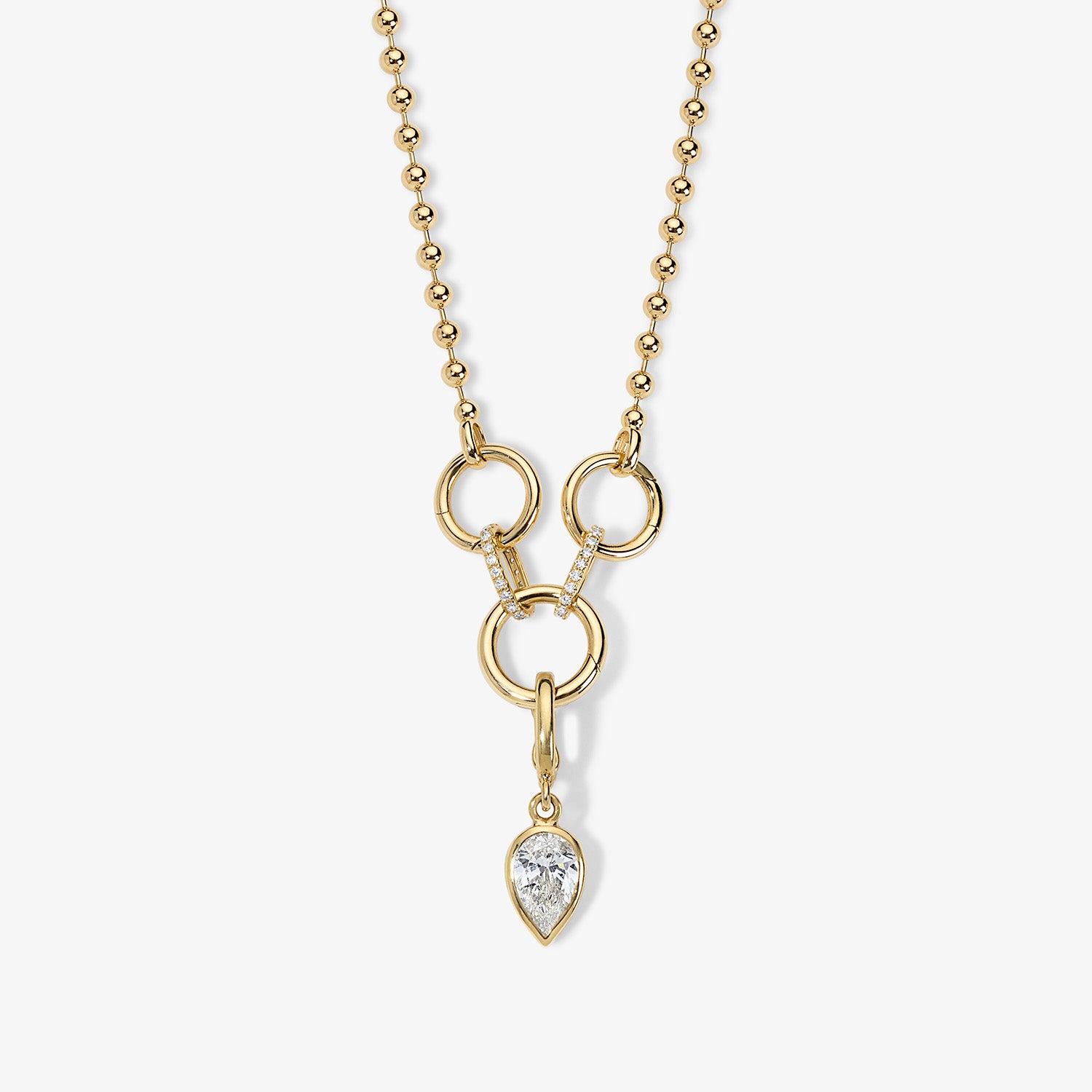 Cleo Ball Chain Necklace with Push Clasps