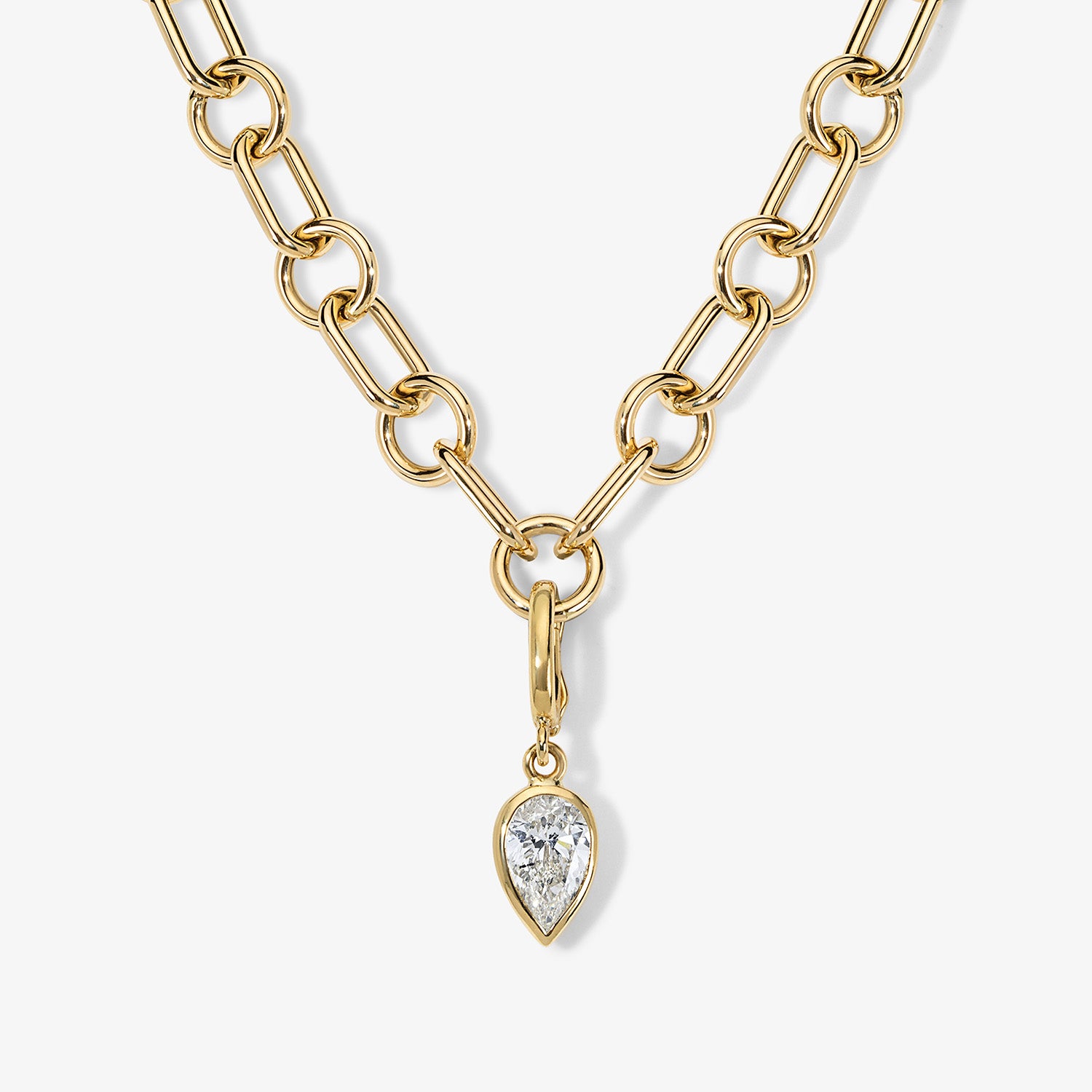 Airy Oval Round Chain Necklace