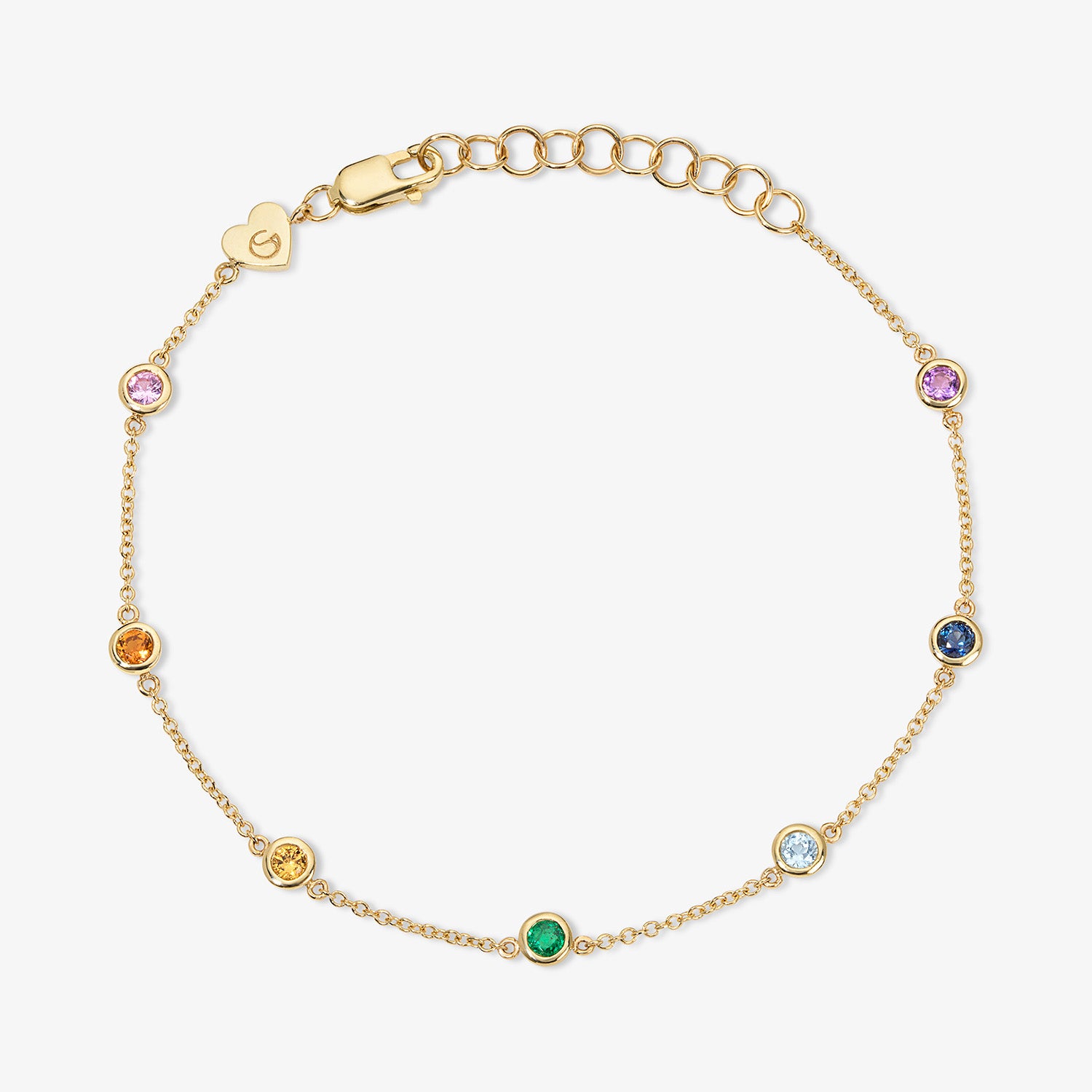 Margot Gemstone Bezel Bracelet 14K Yellow Gold