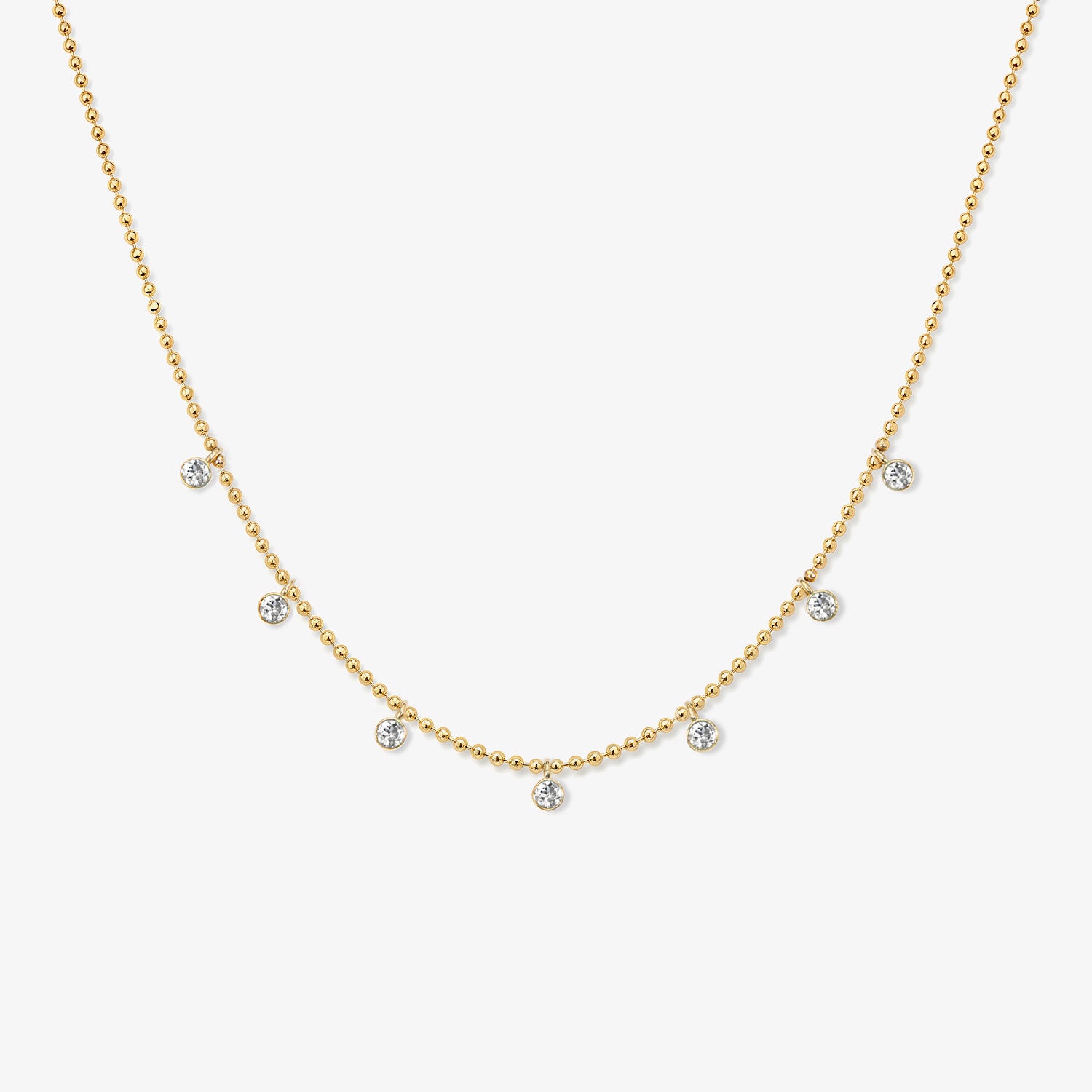 Dakota 7 Diamond Shaker Necklace 14K Yellow Gold