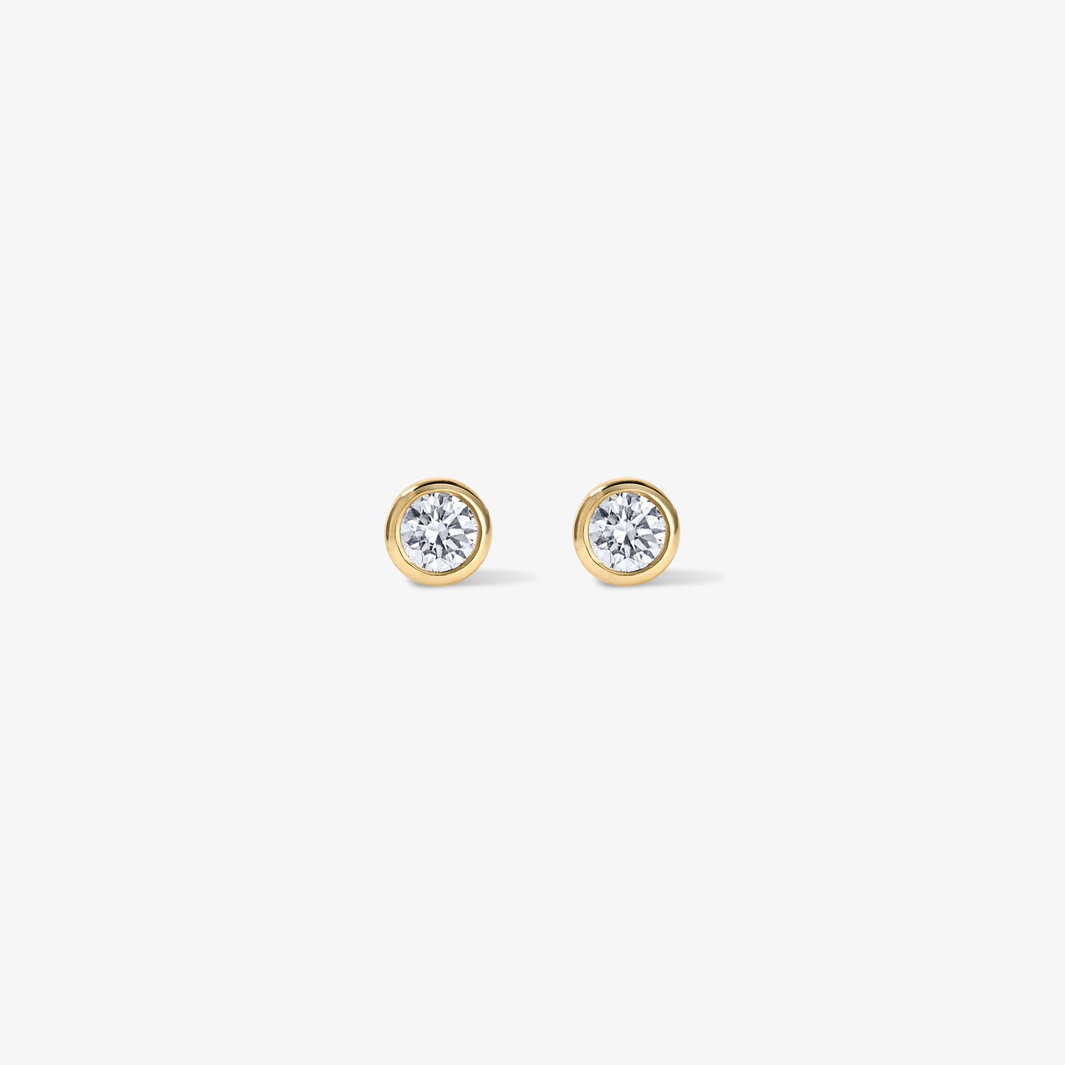 Margot Diamond Bezel Stud Earrings 14K Yellow Gold