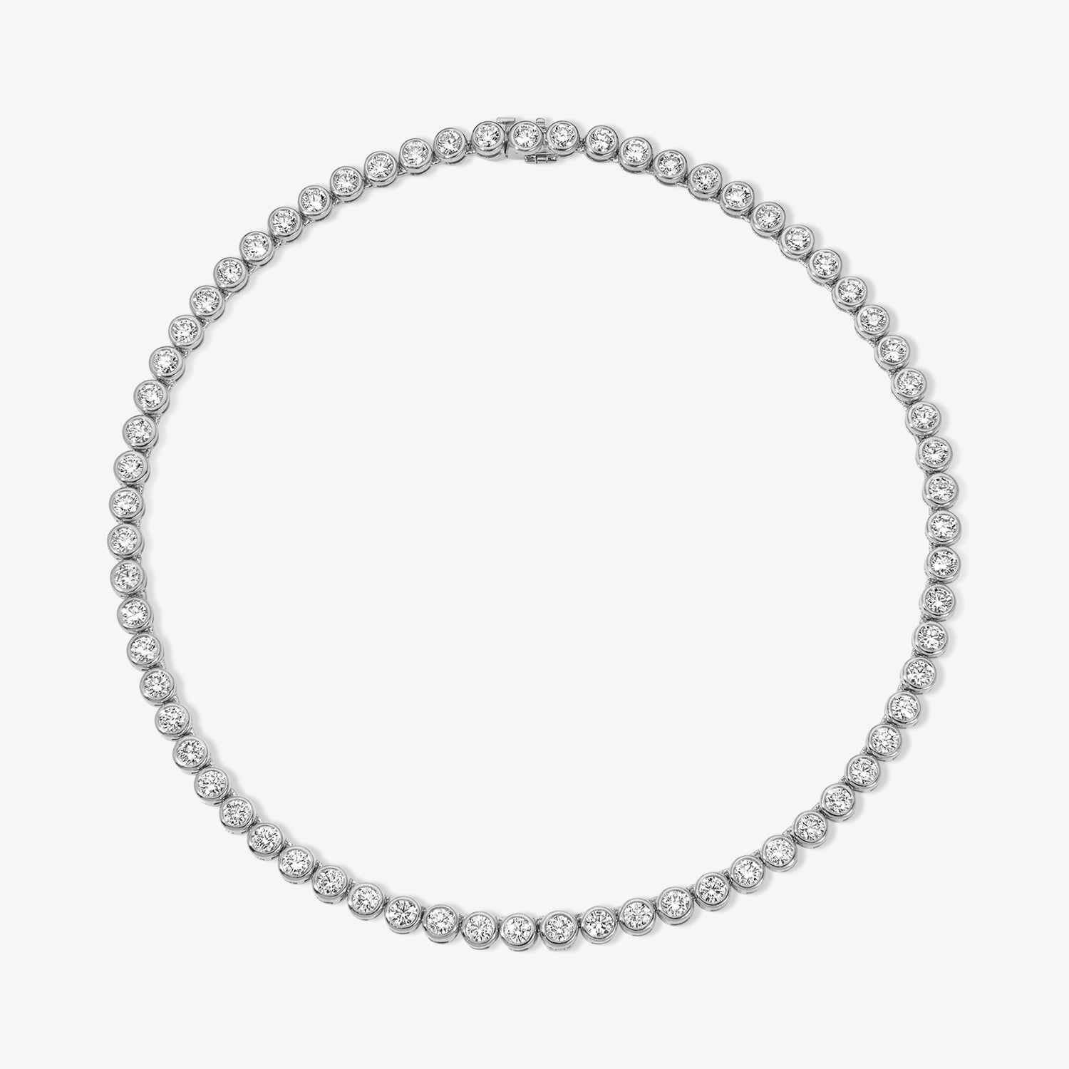 Margot Bezel Tennis Necklace 18K White Gold
