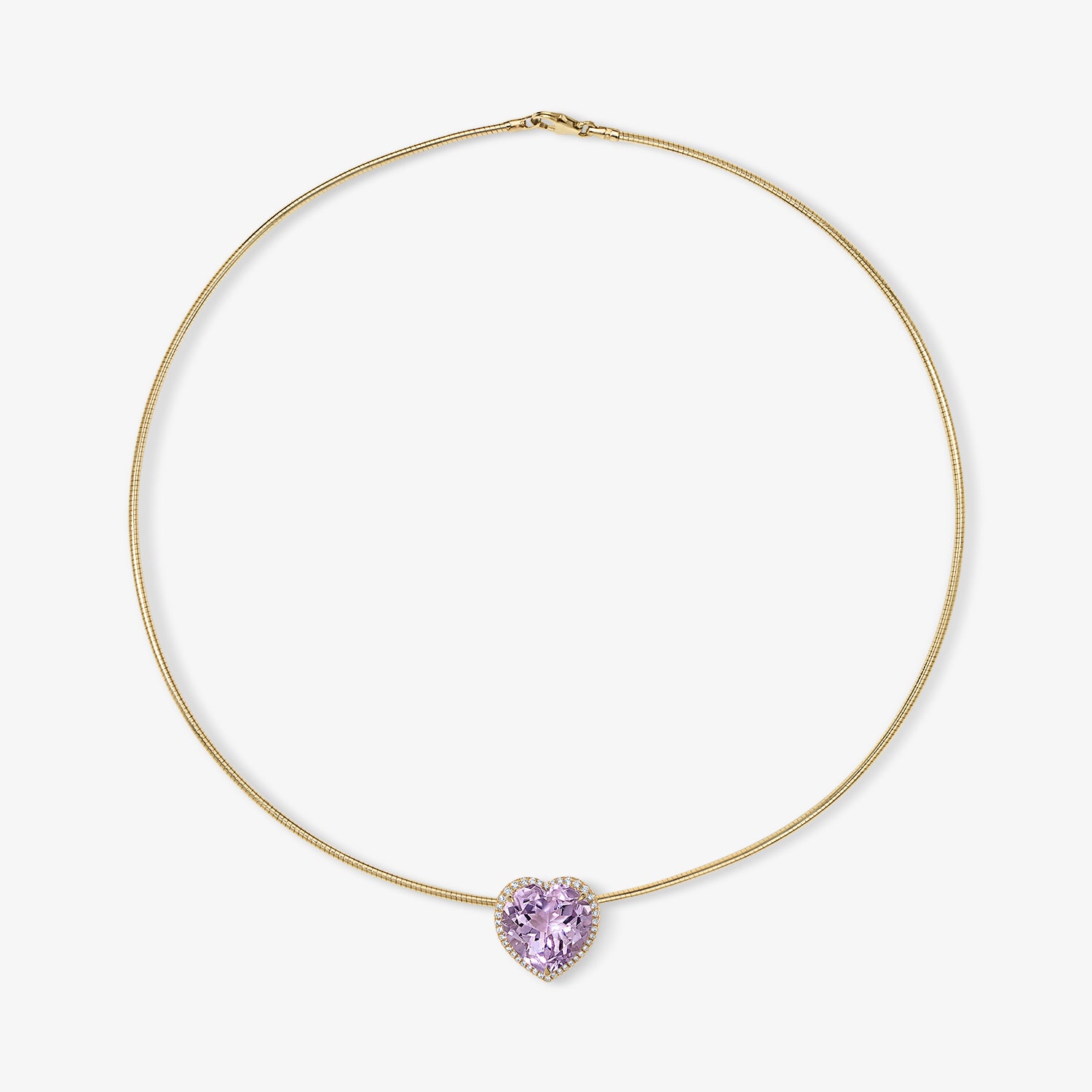 Rose De France Heart Candy Button Pendant on Omega Chain