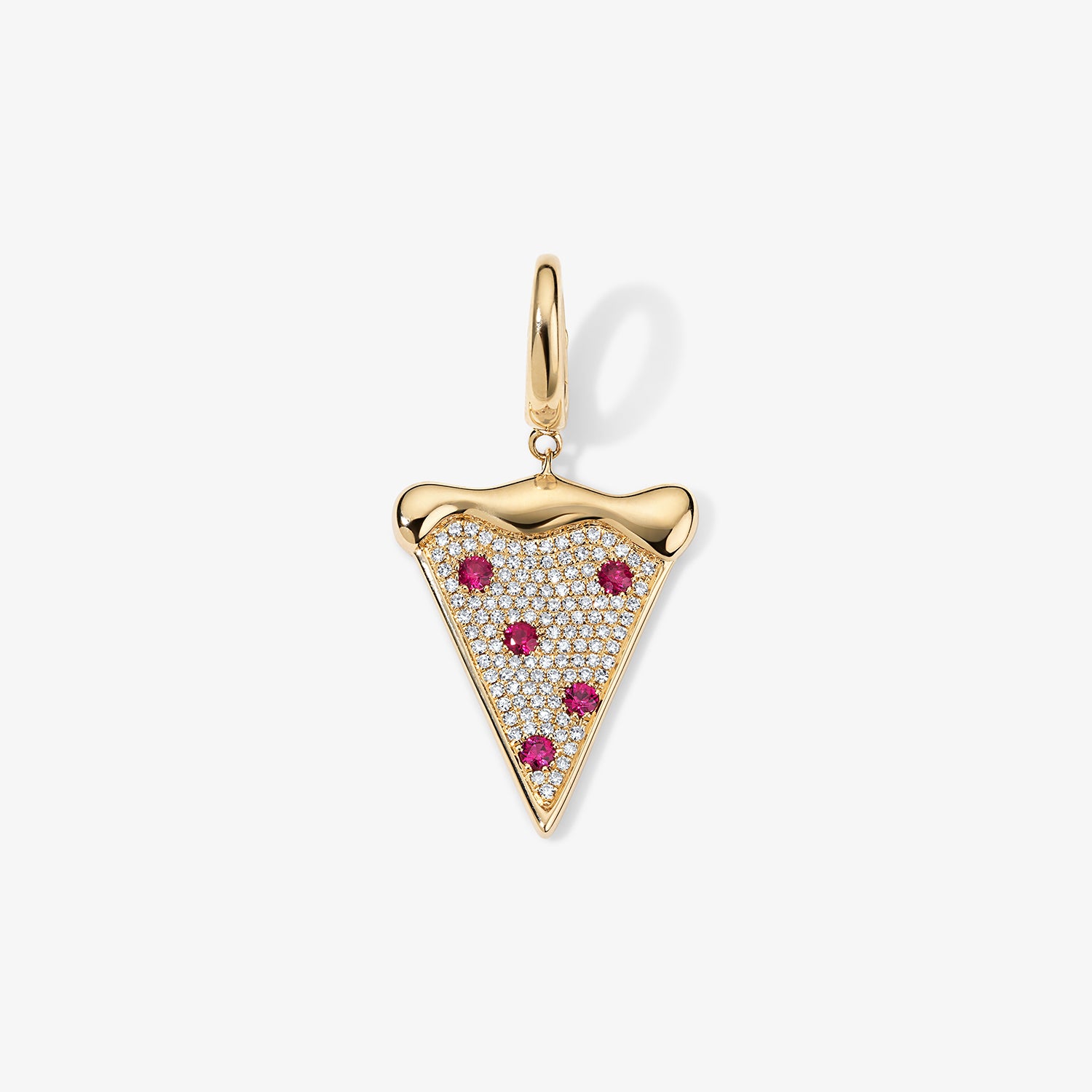 Large Token Pizza Slice Charm 14K Yellow Gold