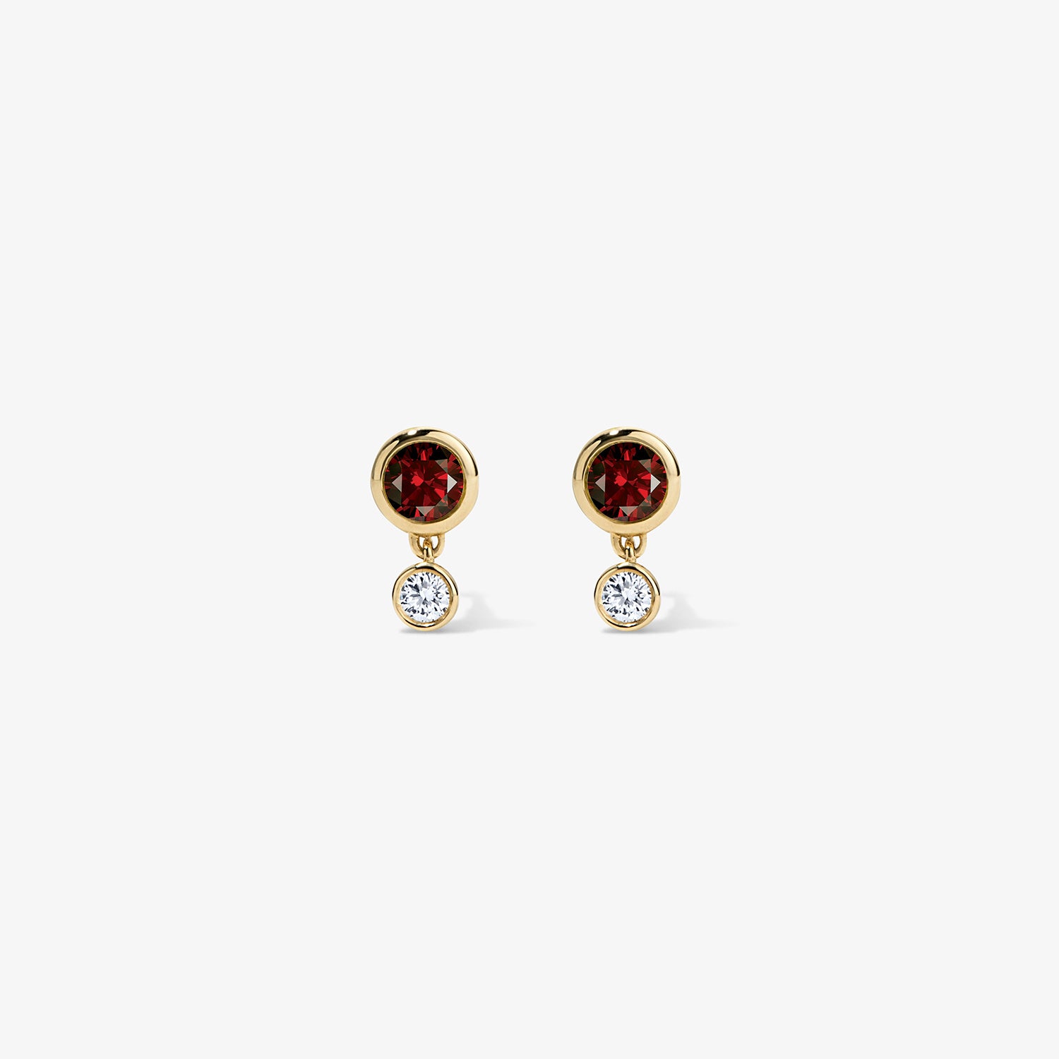Margot Two Stone Bezel Stud Earrings