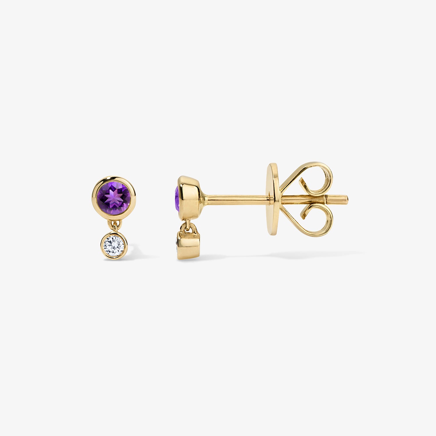Margot Two Stone Bezel Stud Earrings