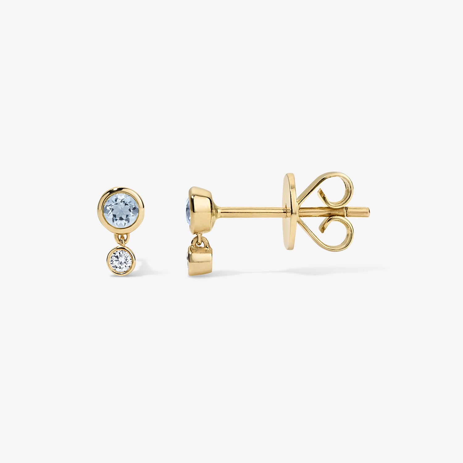 Margot Two Stone Bezel Stud Earrings