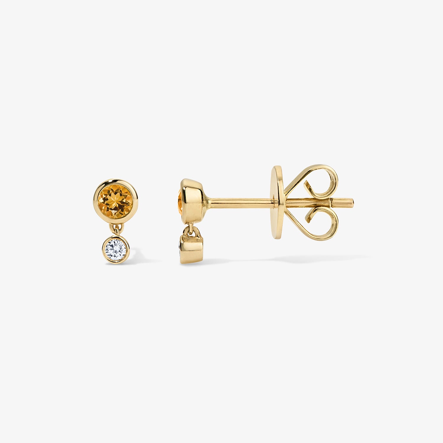 Margot Two Stone Bezel Stud Earrings