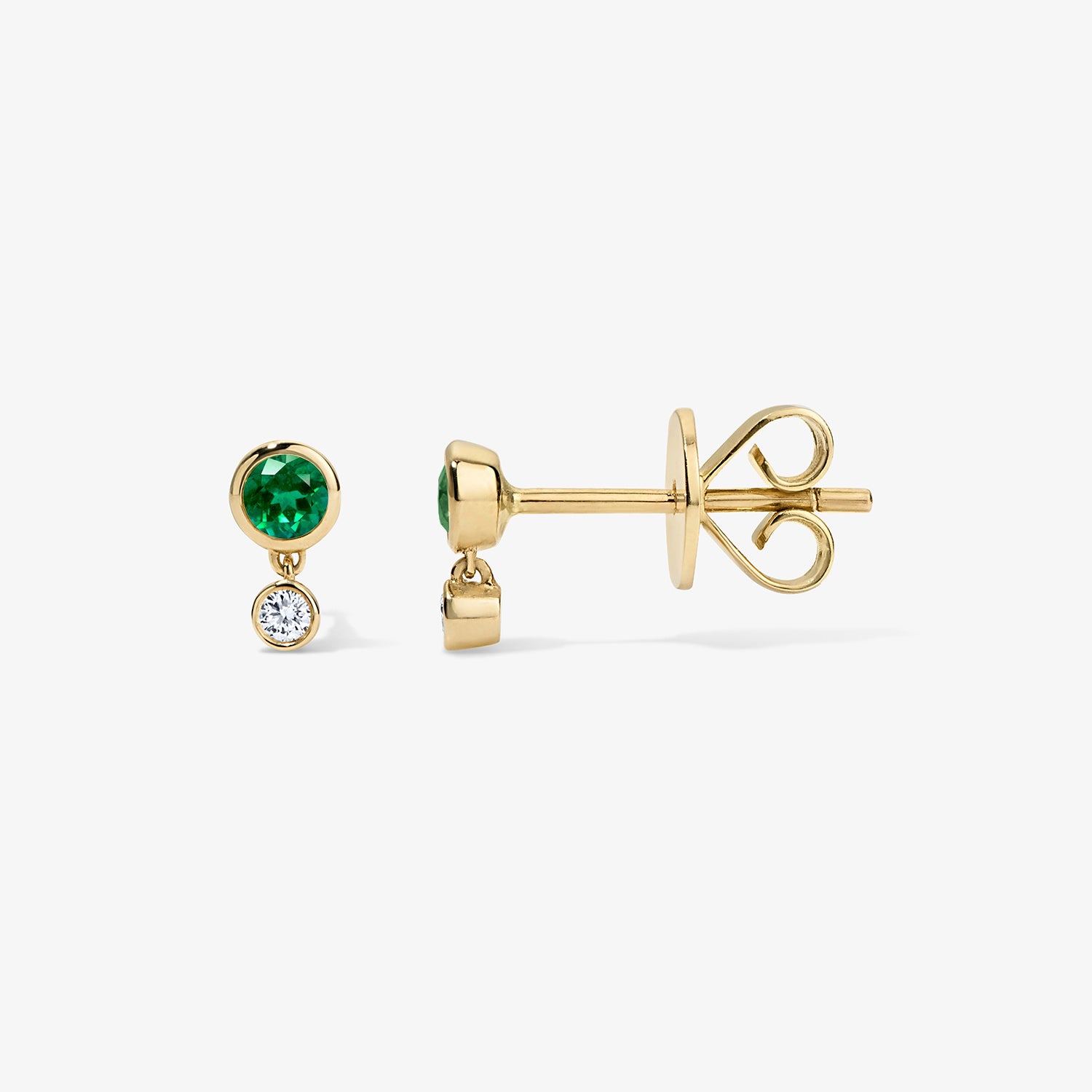 Margot Two Stone Bezel Stud Earrings