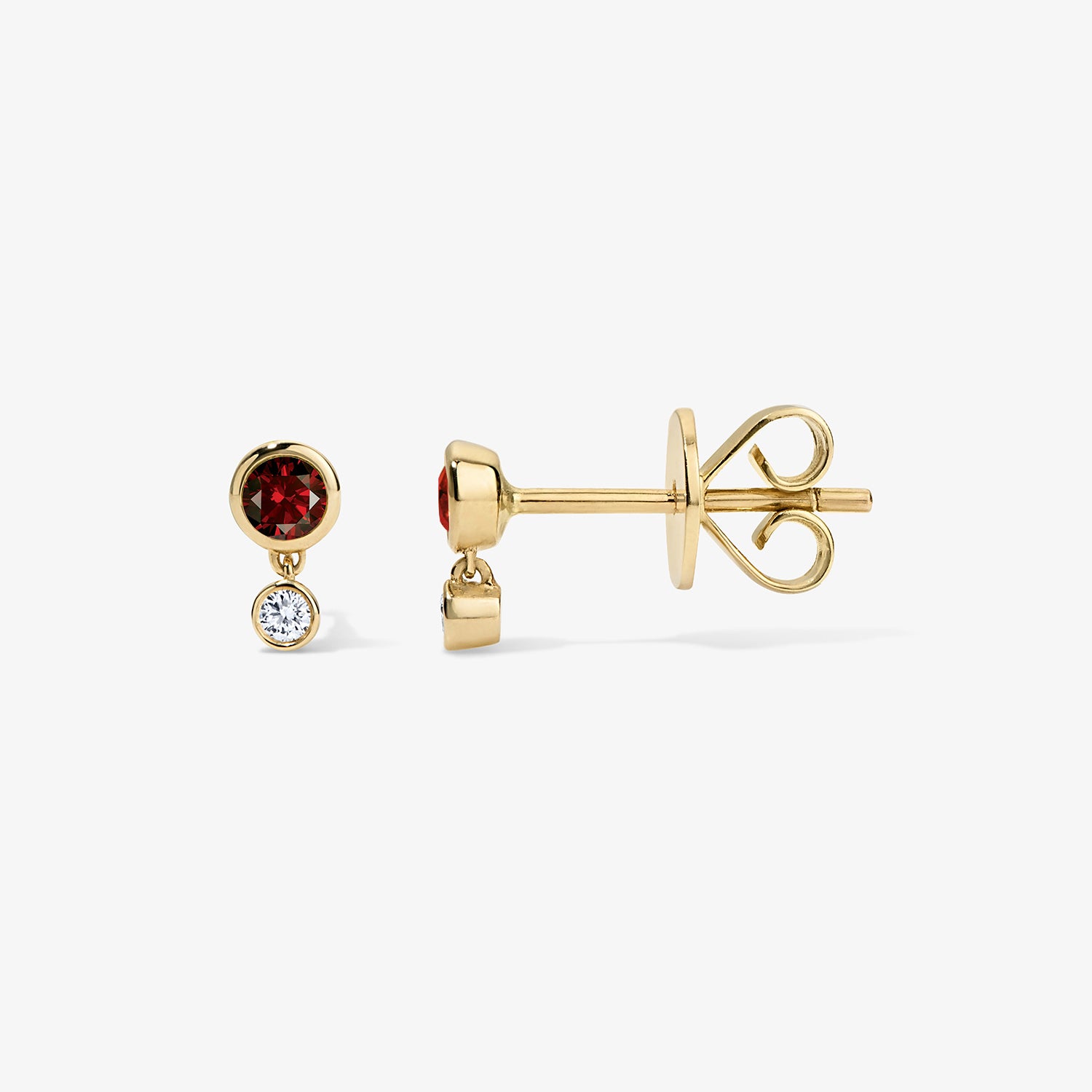 Margot Two Stone Bezel Stud Earrings