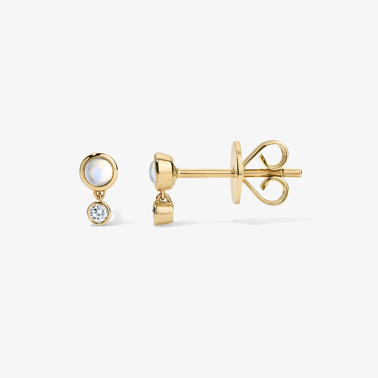 Margot Two Stone Bezel Stud Earrings