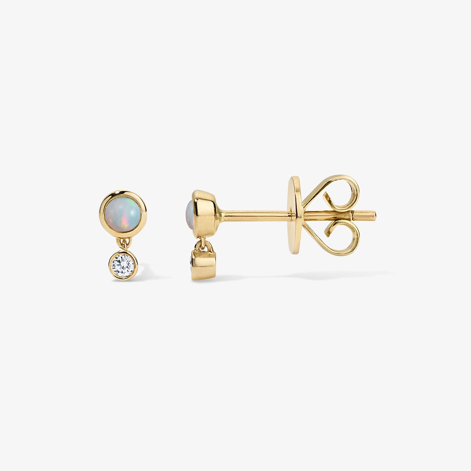 Margot Two Stone Bezel Stud Earrings