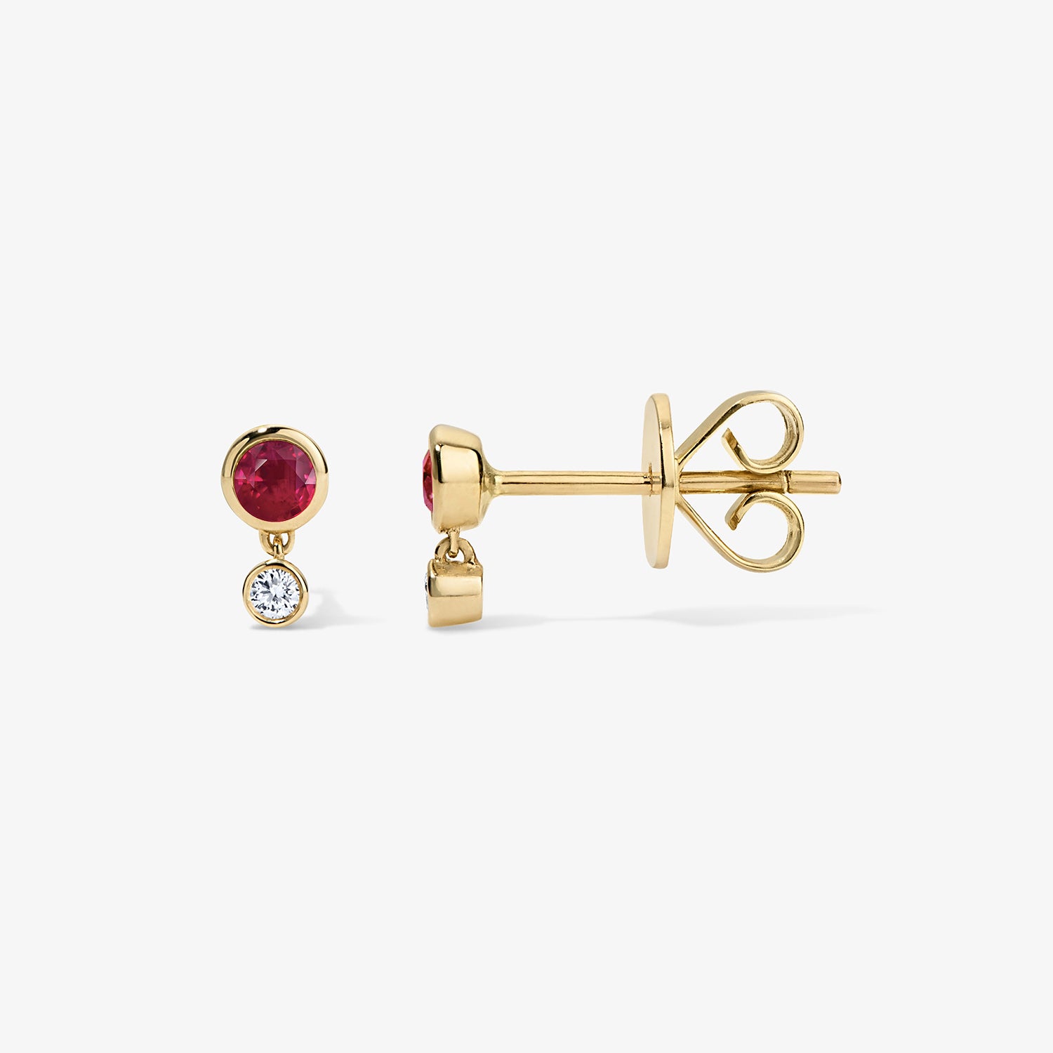 Margot Two Stone Bezel Stud Earrings