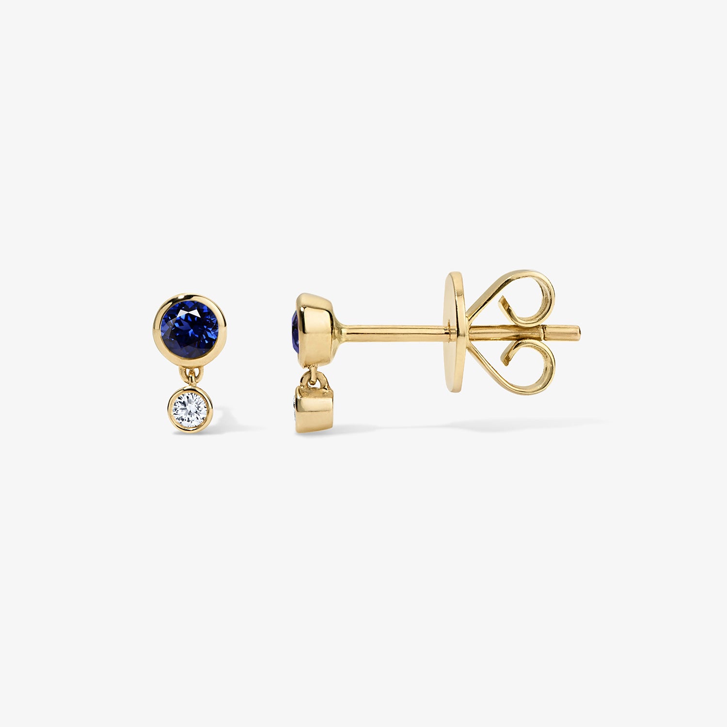 Margot Two Stone Bezel Stud Earrings