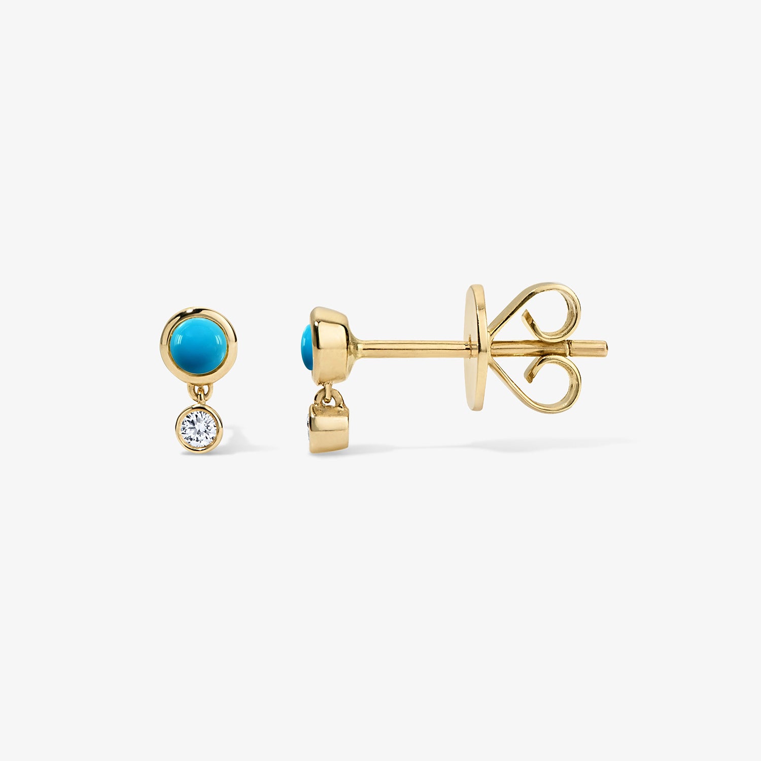 Margot Two Stone Bezel Stud Earrings