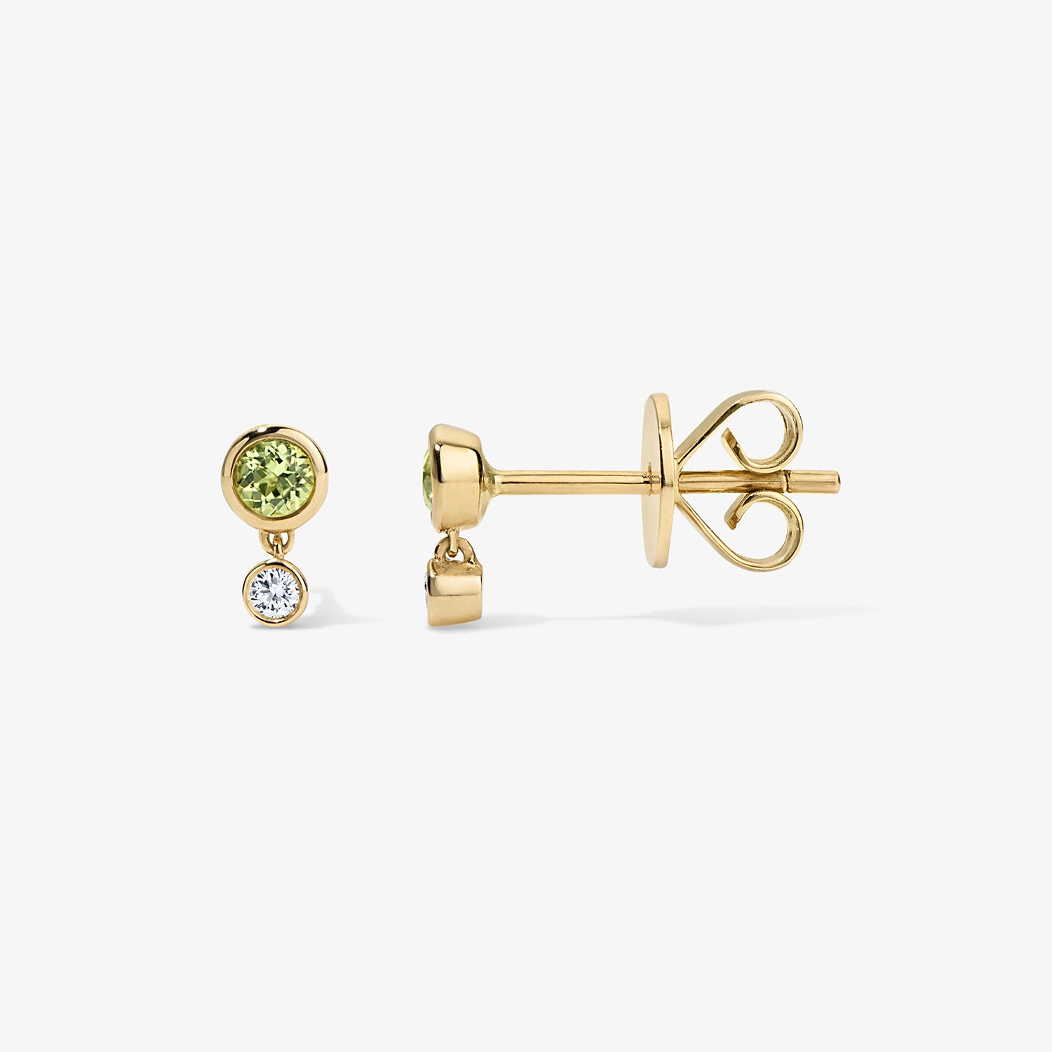 Margot Two Stone Bezel Stud Earrings