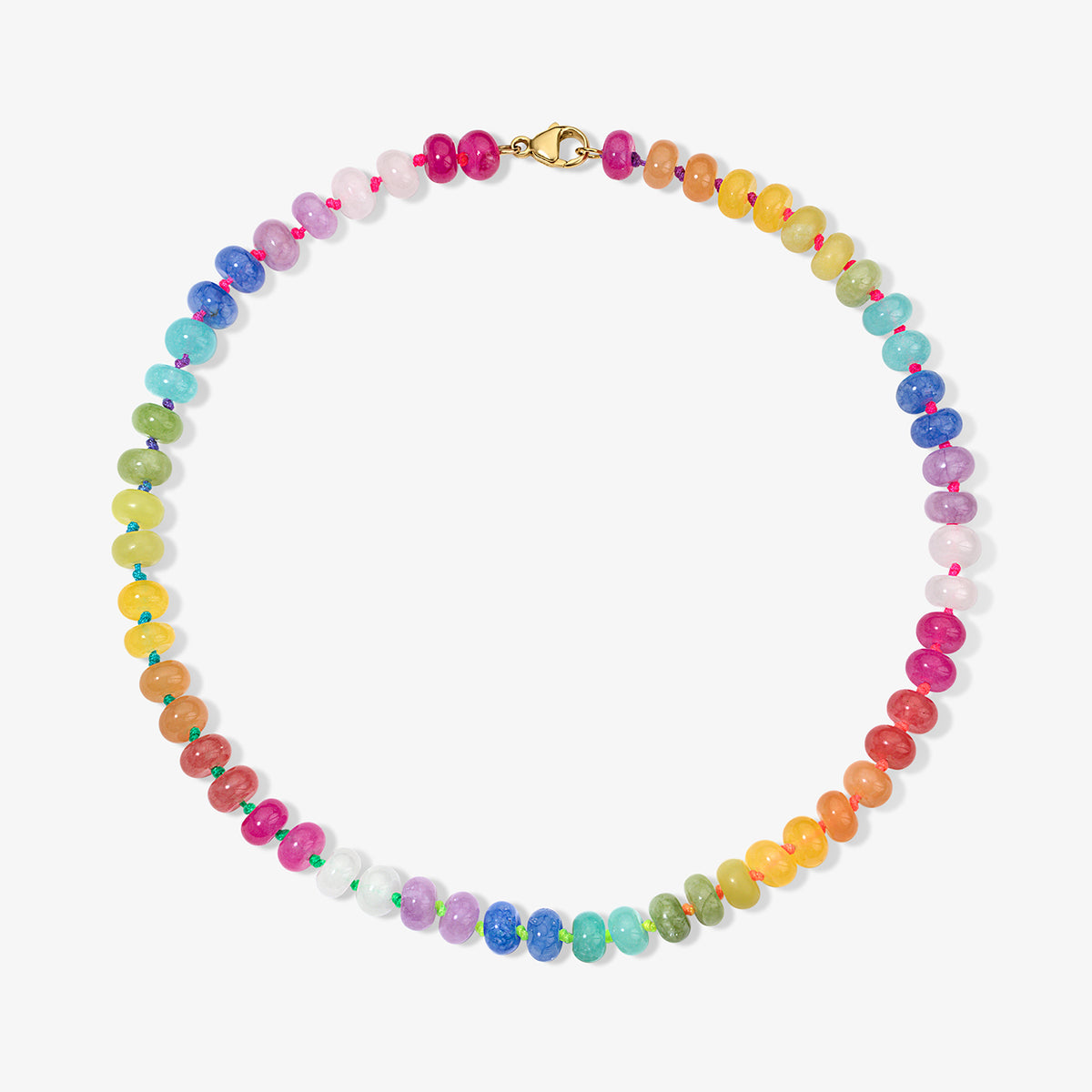 Colorful Rainbow Beaded Quartz Necklace | Stephanie Gottlieb