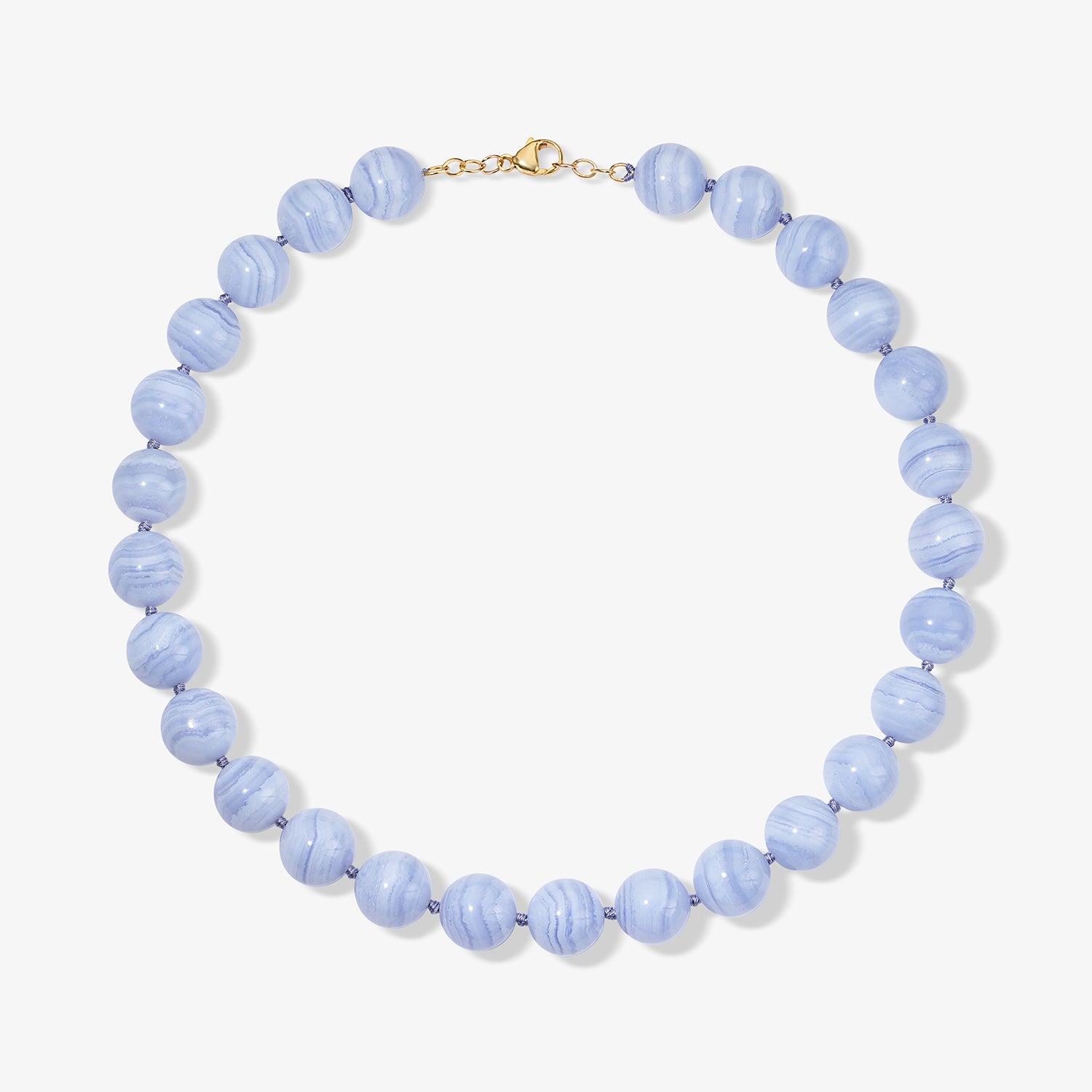 Kendall Large Blue Lace Agate Beaded Necklace