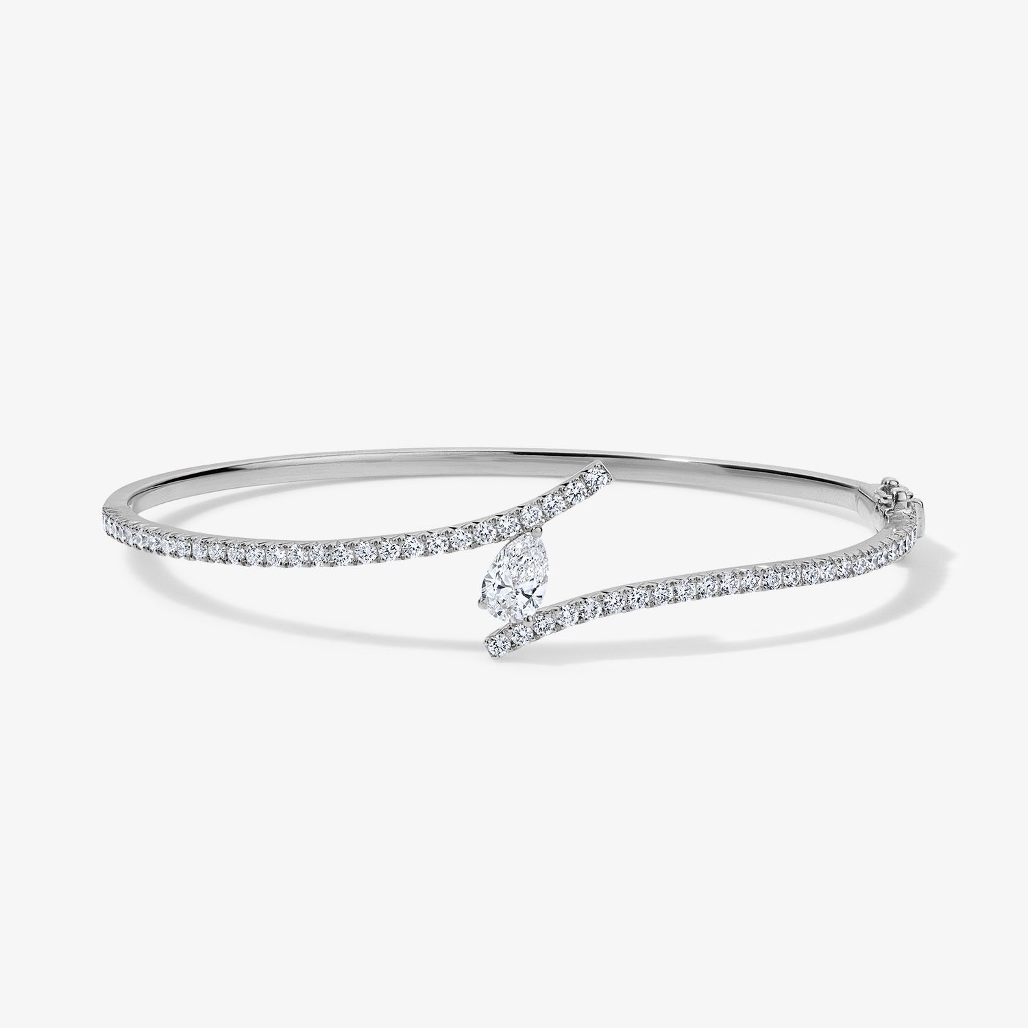 Astrid Pave Flare Bangle 14K White Gold