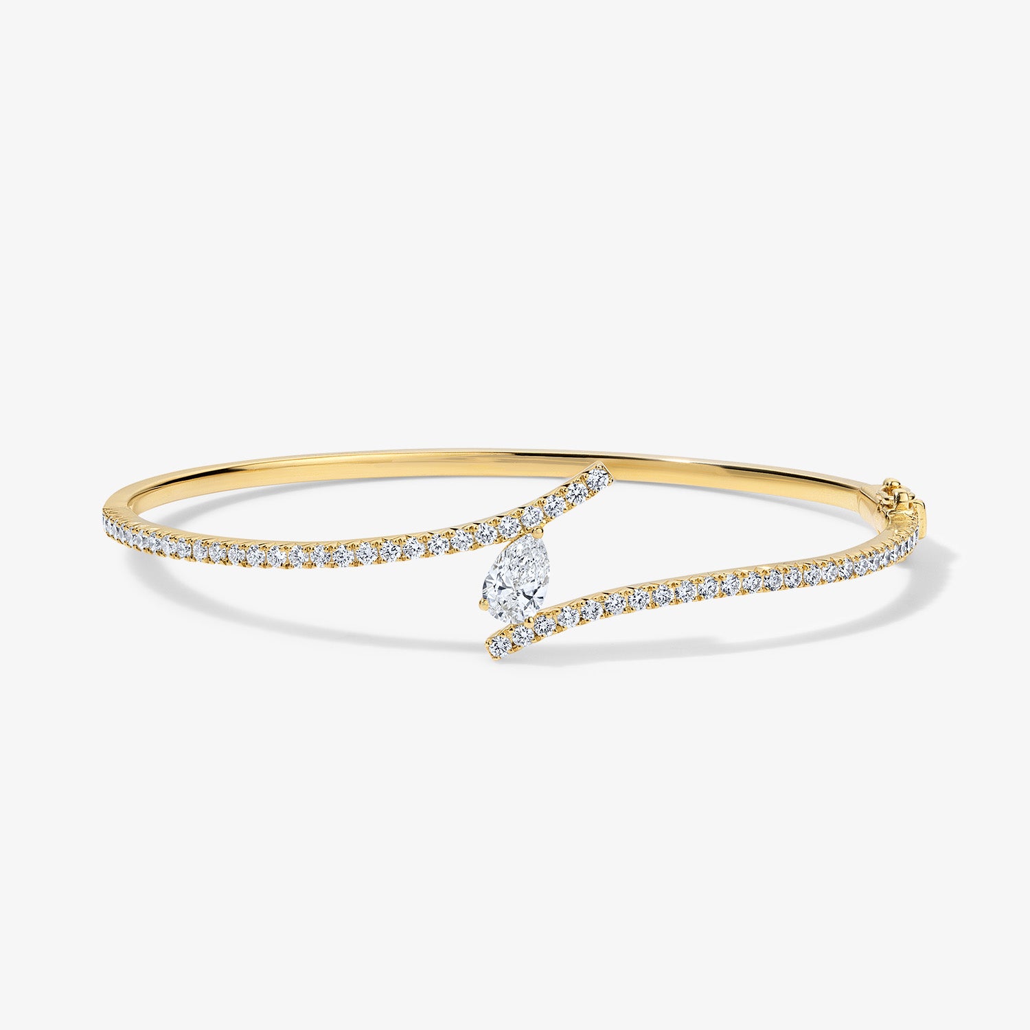 Astrid Pave Flare Bangle 14K Yellow Gold