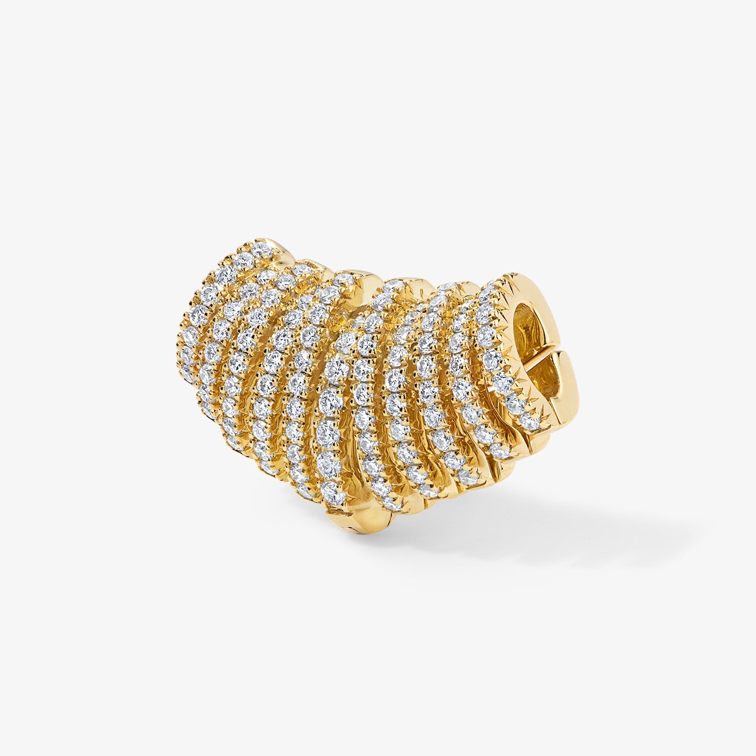 Astrid Pave Flare Pendant 14K Yellow Gold