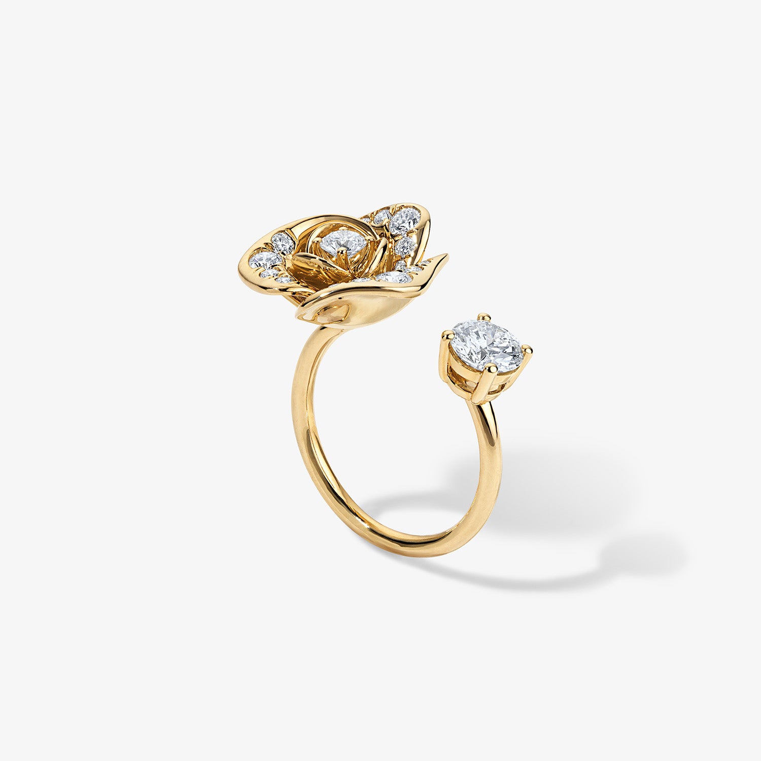 Token Pave Rose and Diamond Ring