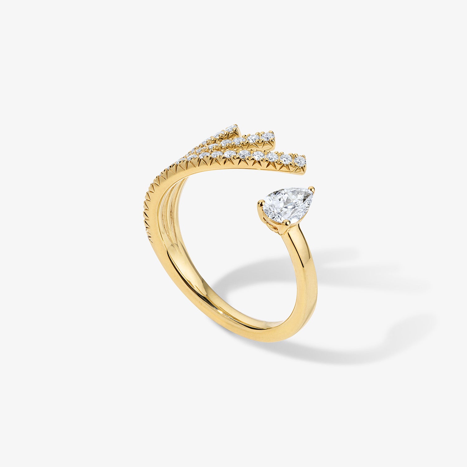 Astrid Pave Flare Ring with Floating Diamond