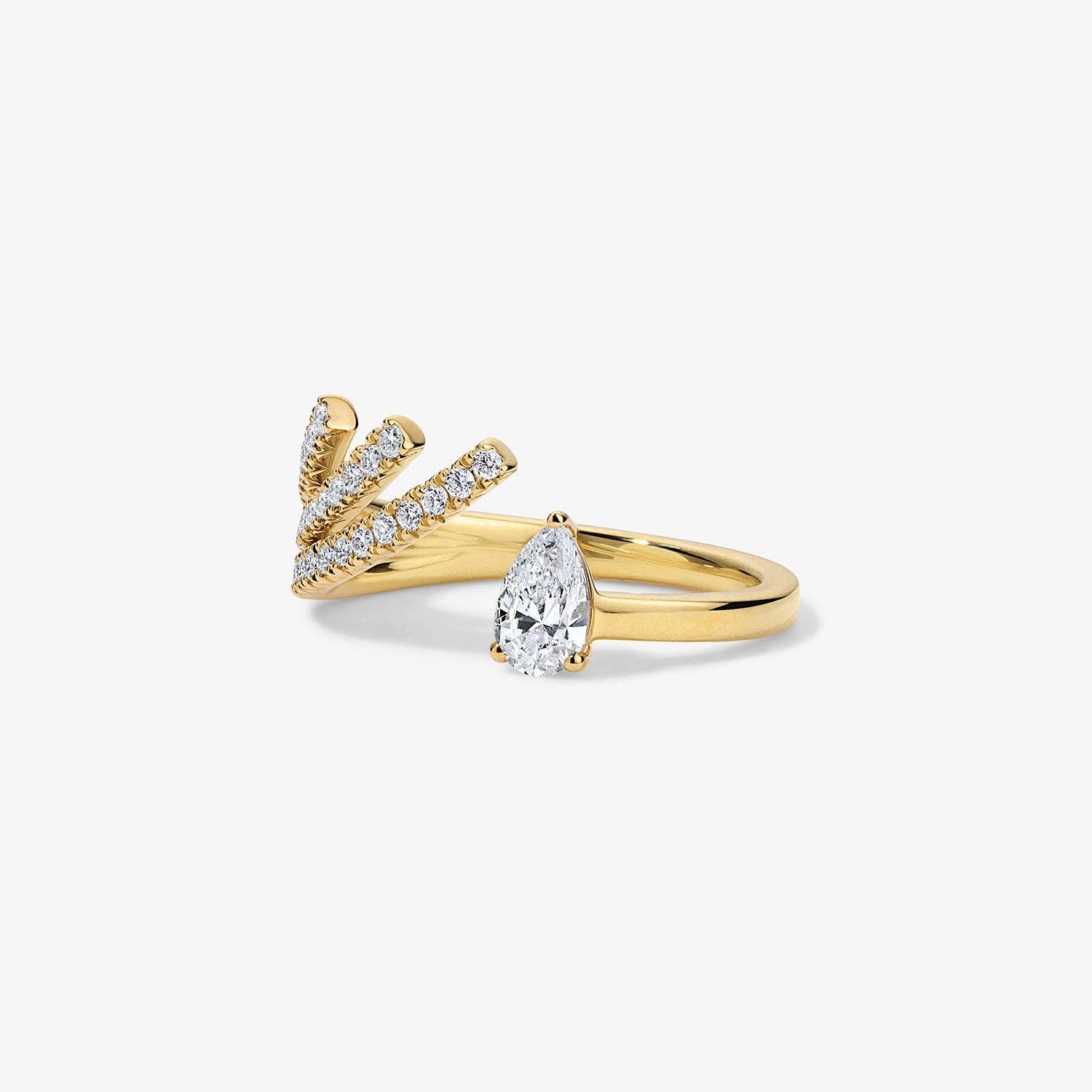 Astrid Pave Flare Ring with Floating Diamond