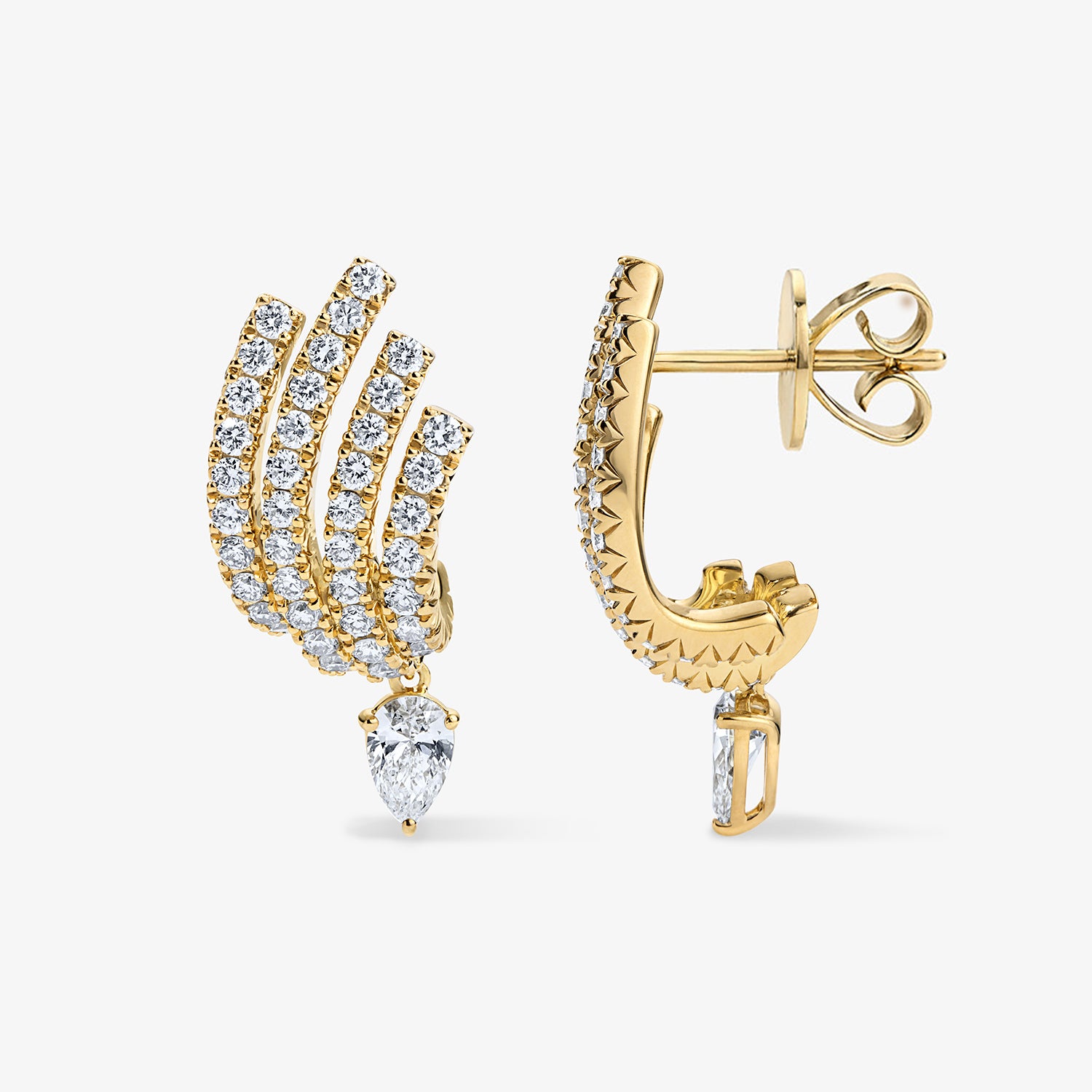 Astrid Pave Flare Drop Earrings