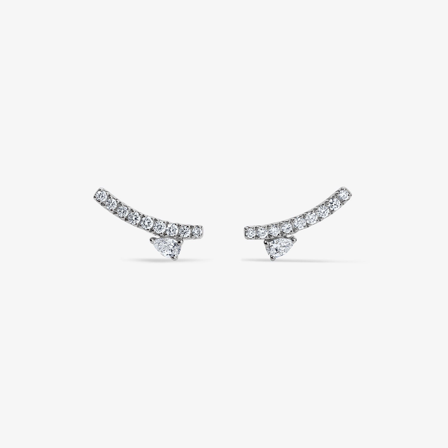 Astrid Pave Flare Studs 14K White Gold