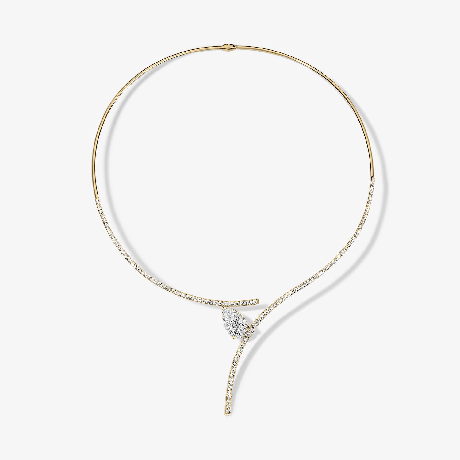 Astrid Pave Collar Necklace 14K Yellow Gold