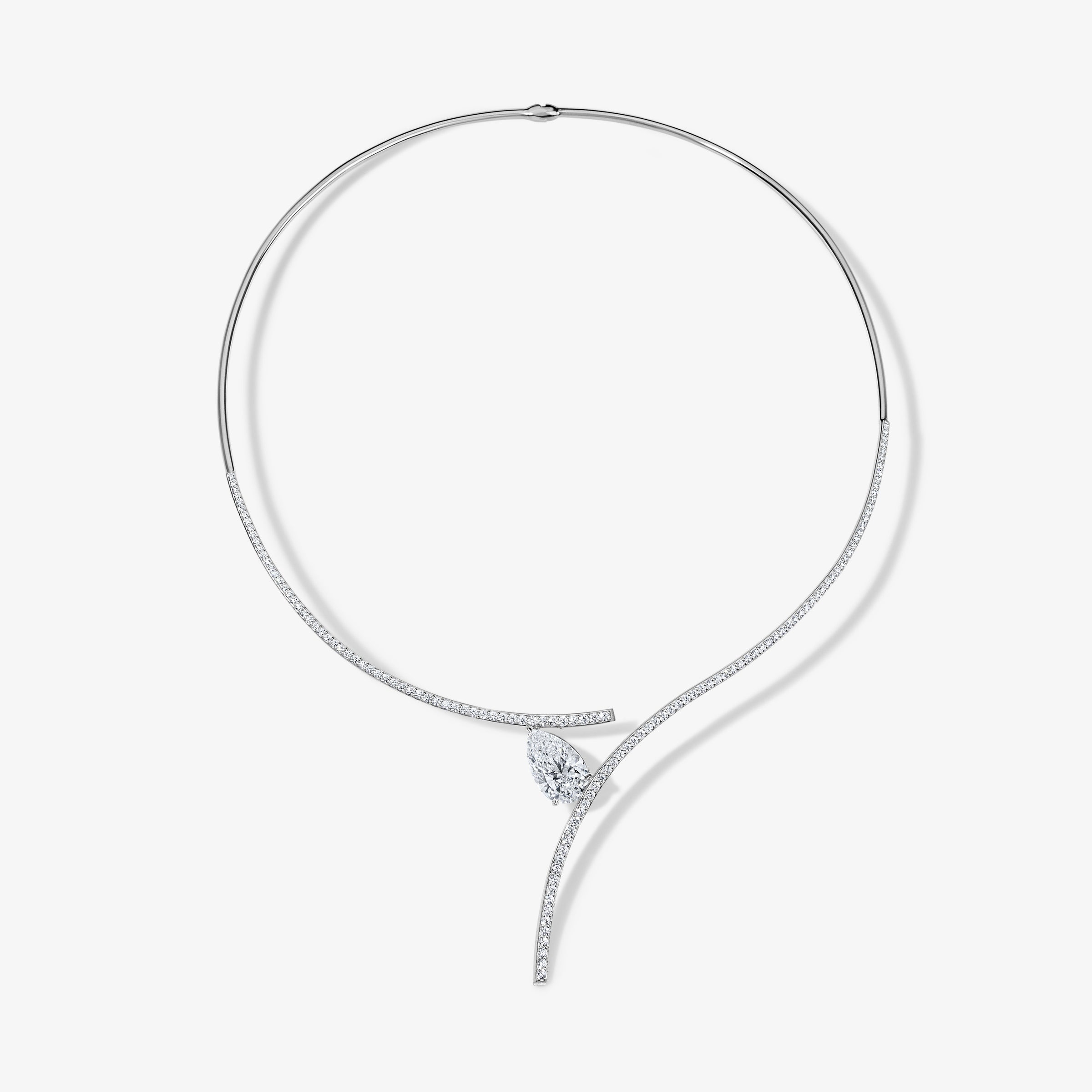 Astrid Pave Collar Necklace 14K White Gold