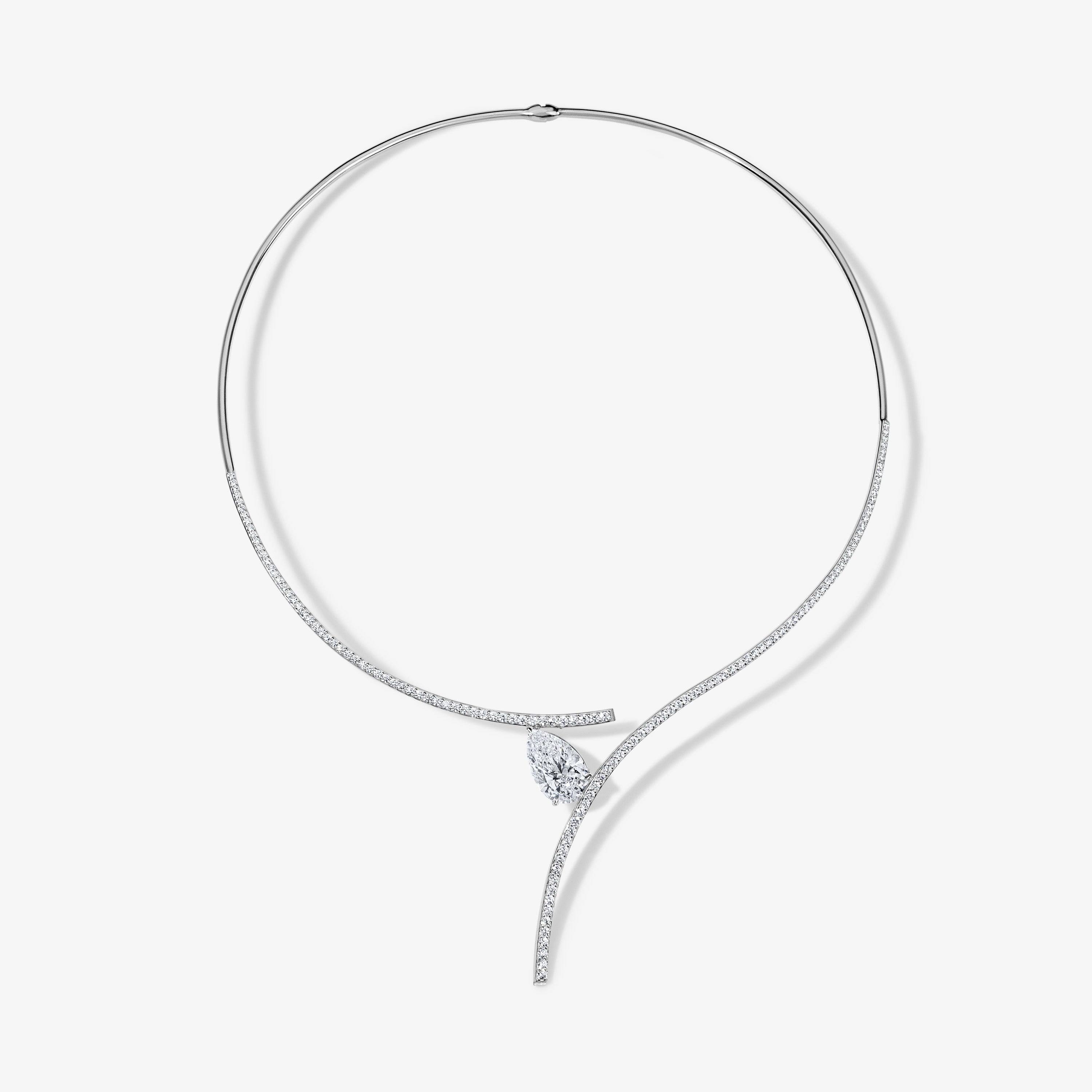 Astrid Pave Collar Necklace 14K White Gold