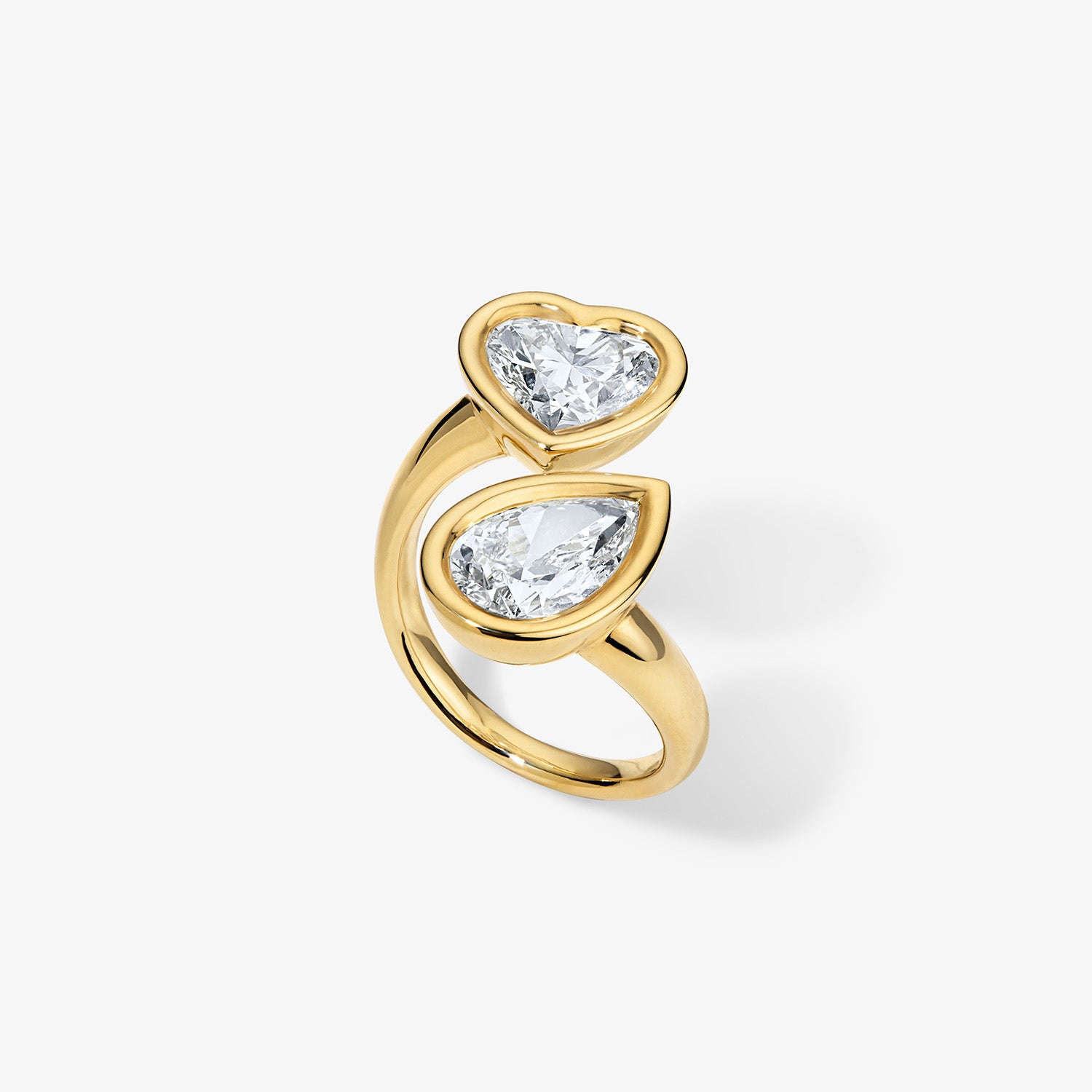 Signature Heart and Pear Bezel Set Bypass Engagement Ring